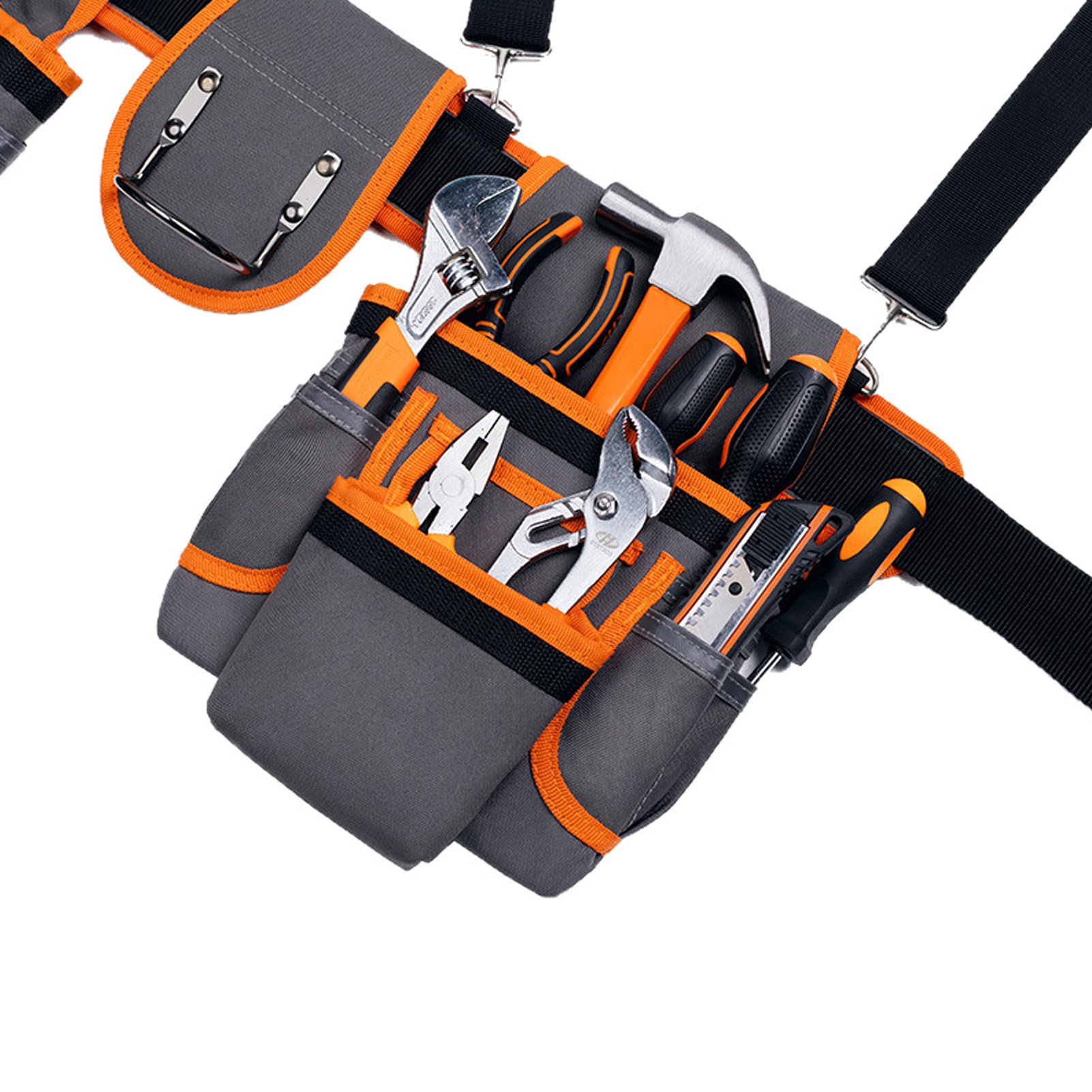 Cintura porta attrezzi da falegname, staccabile con 2 tasche magnetiche, cintura per attrezzi professionale da uomo con 18 tasche, per falegnameria, idraulica, costruzione, inquadratura, tetto