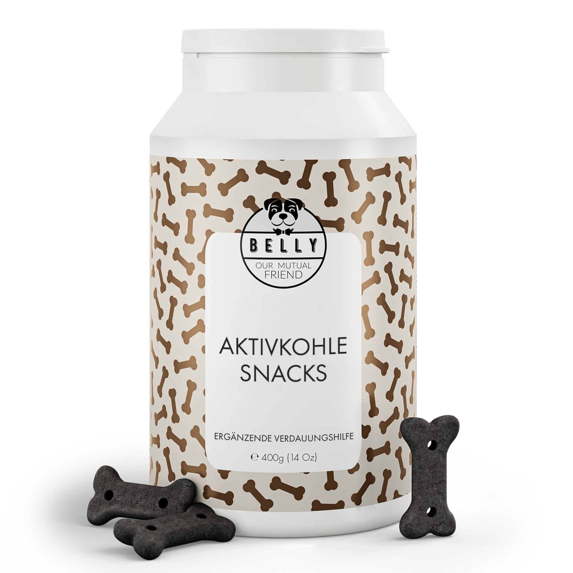 Belly® Natürliche Kohletabletten Hund - Aktivkohle Tabletten, Zum Aufbau von Darmbakterien & Darmflora - mit Antioxidantien, Vitaminen und Mineralien, vegan (400g)