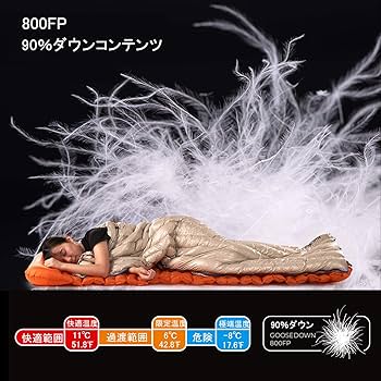 Amazon.co.jp: Naturehike 寝袋 ダウン 封筒型 シュラフ 超軽量