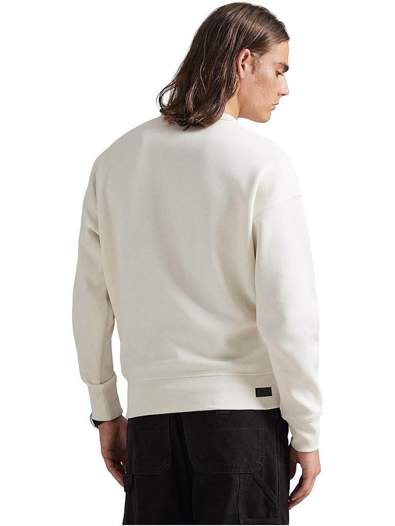 White Polo Ralph Lauren Relaxed Fit Logo Double-knit Sweatshirt