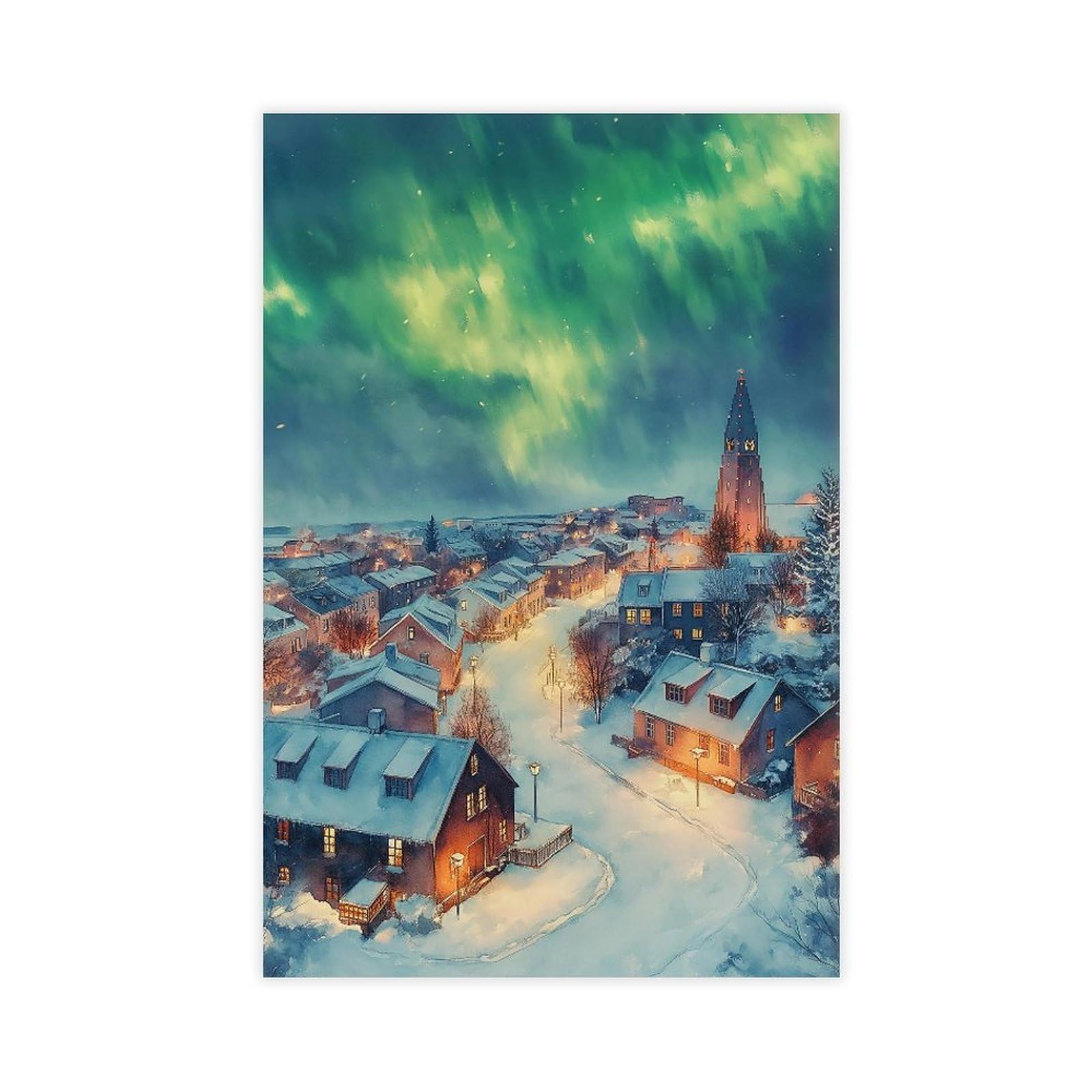 Bareronor Reykjavik Iceland Canvas Poster for Home Decor Gift