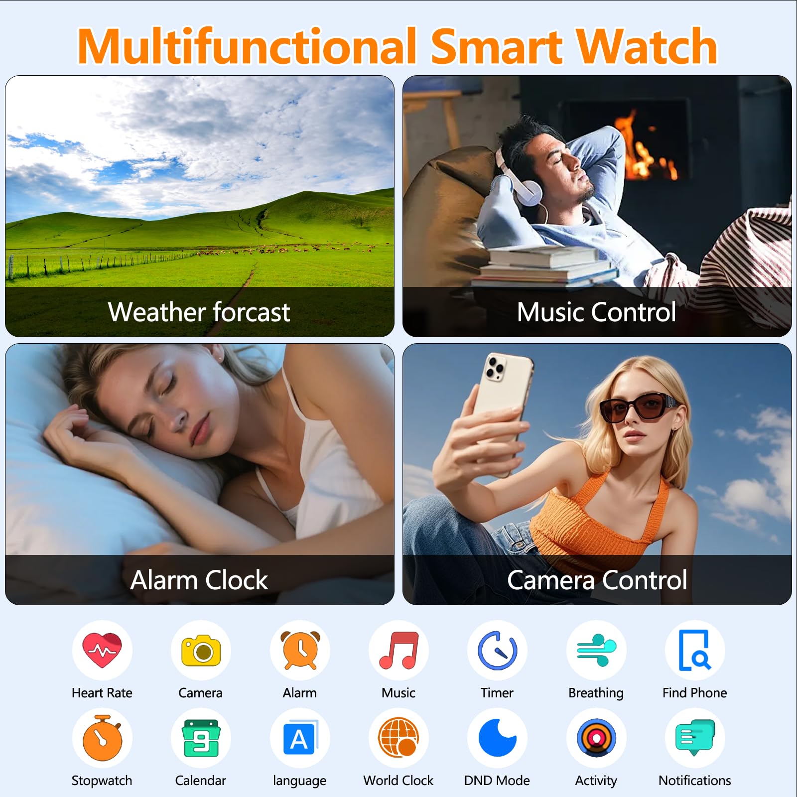 Smart Watch for Women Men with Text and Call, 2025 New AI Smartwatches with Heart Rate/SpO2/Sleep/Stress Monitor, 100+ Sports Modes, GPS Fitness Watches Compatible with iOS/Android (GPS, Black)