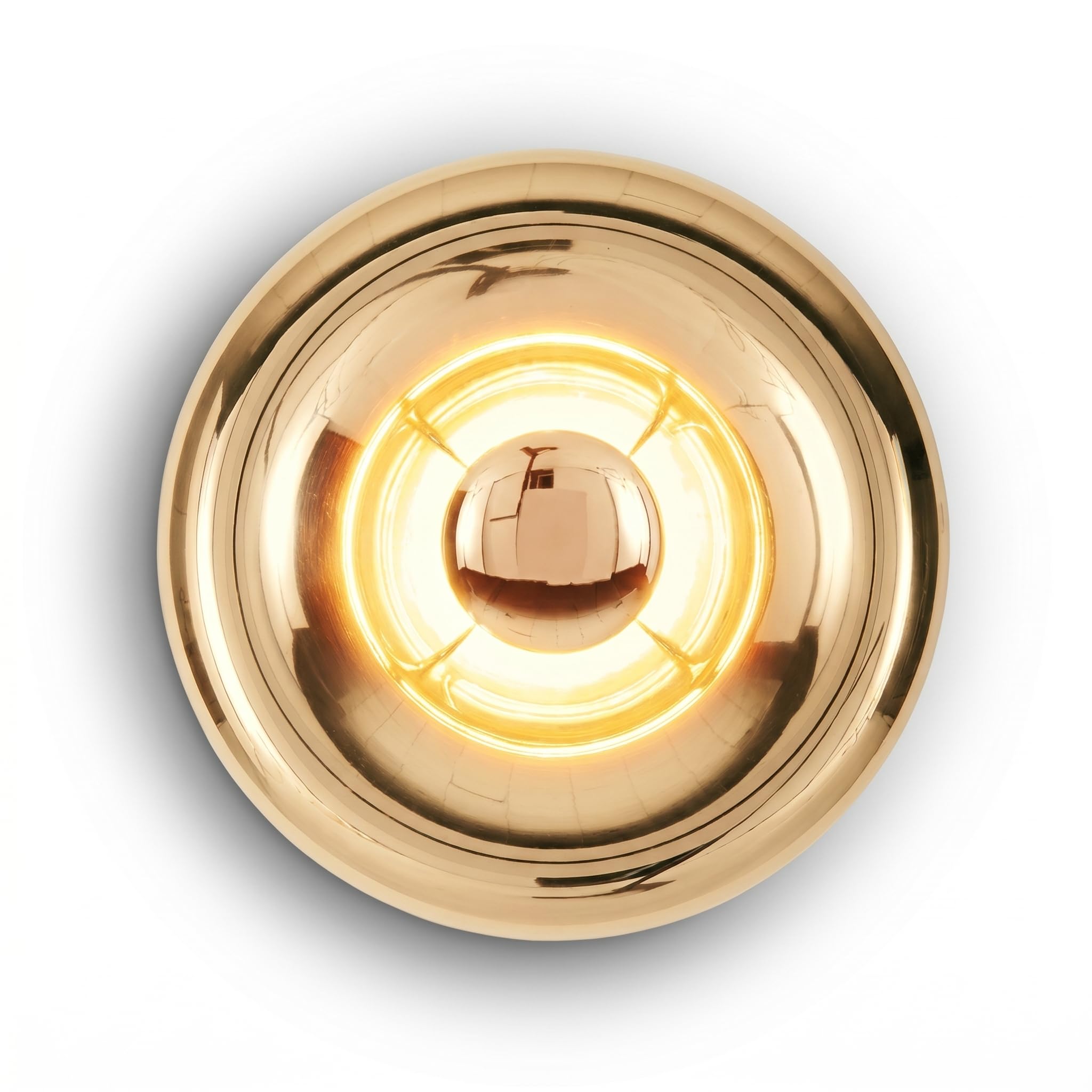 BARCELONA LED Applique da Parete Design LIPS Ø30 cm in Vetro e Metallo, Luce Indiretta E27 G45, Lampada da Parete Oro Rame Cromo, Illuminazione Moderna per Camera da Letto Soggiorno