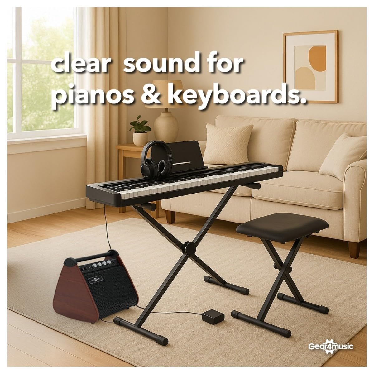 VISIONAMP Schlagzeug Elektronisch und Keyboard Verstärker Tragbares E-Drum Amp 50W