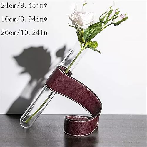 Miniatura 2 de Florero oblicuo con arreglo floral jarrón de cristal para sala de estar, decoración de mesa de té, flores secas, jarrón de vidrio invertido, arreglo