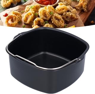Hot Air Fryer Pan Dish Cake Pan Fryer Hot Air Fryer Baking Pan Bread Baking Basket Square Air Fryer Accessory for HD9925 HD9860 HD9905 01 (18cm)