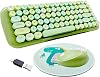 Wireless Keyboard and Mouse Combo, Ergonomic Cute Mini Portable Retro Typewriter Keyboard Set for ComputerLaptopTabletPCMac Mixed-Green