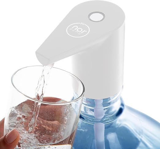 Narpump Whisper, Ultra Sessiz & Ultra Hızlı Otomatik Şarjlı Damacana Pompası, Yeni Nesil, Beyaz