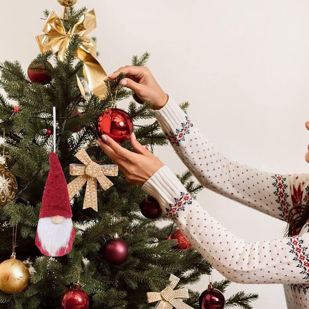 TOYANDONA 6pcs Christmas Tree Hanging Gnomes Ornaments, Hanging Christmas Gnomes Plush Swedish Gnomes Red Christmas Gnomes Decorations for Tree Party Decor
