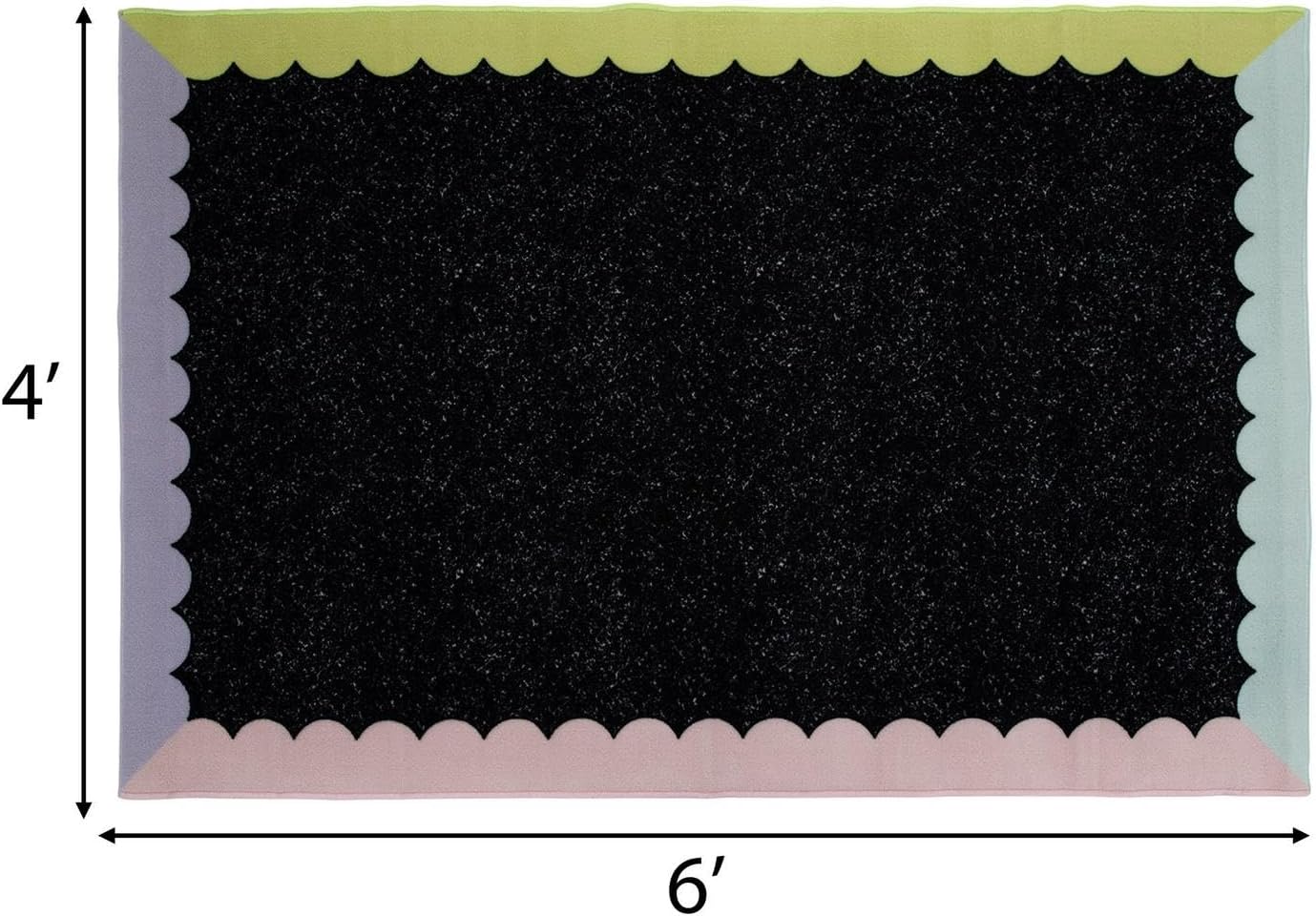 Hobby Lobby Colorful Scalloped Classroom Rug, 4' x 6', School Area Rug