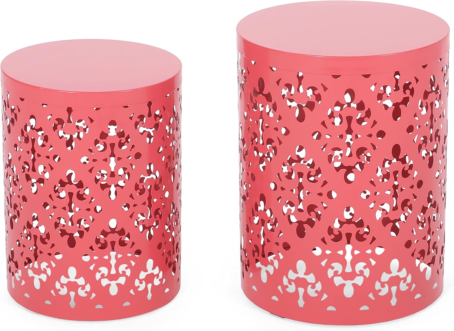 Christopher Knight Home Mathena Outdoor Side Tables - Dark Coral (Set of 2)