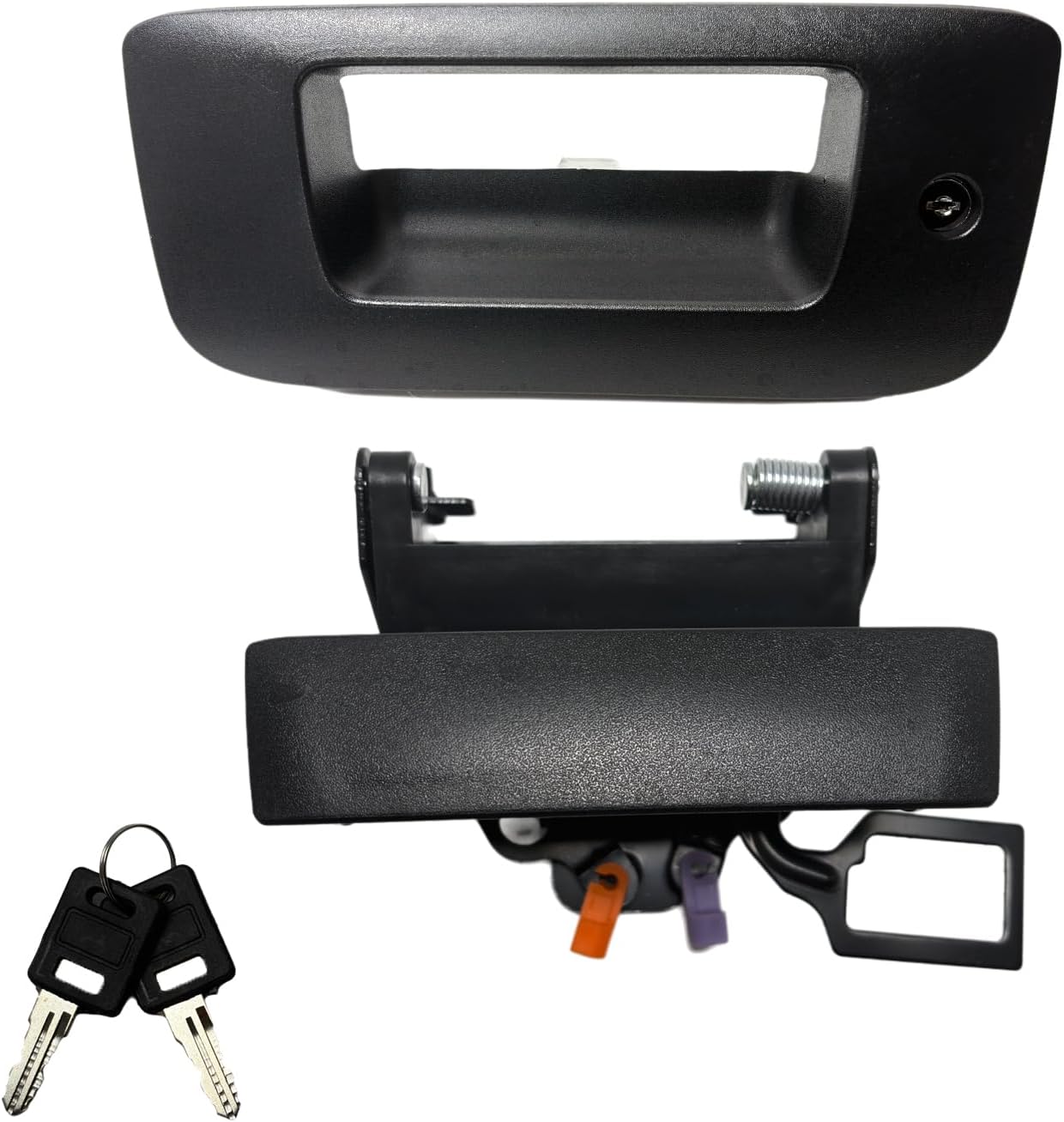 22755305 Locking Tailgate Handle Latch w/Bezel & Lock Cylinder Compatible with 2007-2014 Chevrolet Silverado 1500 2500 HD 3500 HD | GMC Sierra 1500 2500 HD 3500 HD Tailgate Lock Assembly