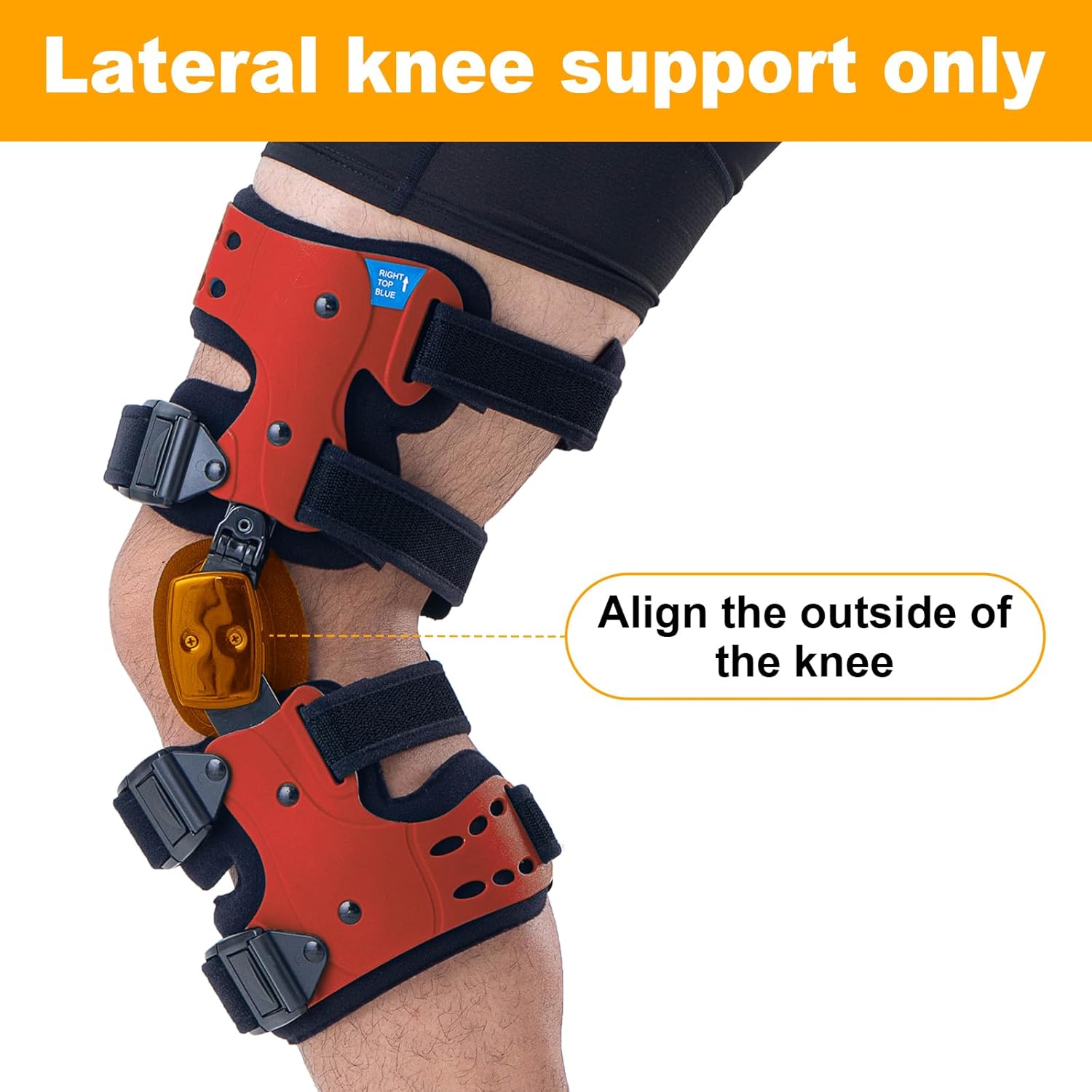 OA Unloader Knee Brace with Sleeves and Anti-Strap for Osteoarthritis, Load Rheumatoid Arthritis, Bone on Bone Offloader, Cartilage Repair, Degeneration, Lateral Unloader Knee Brace (Red L)