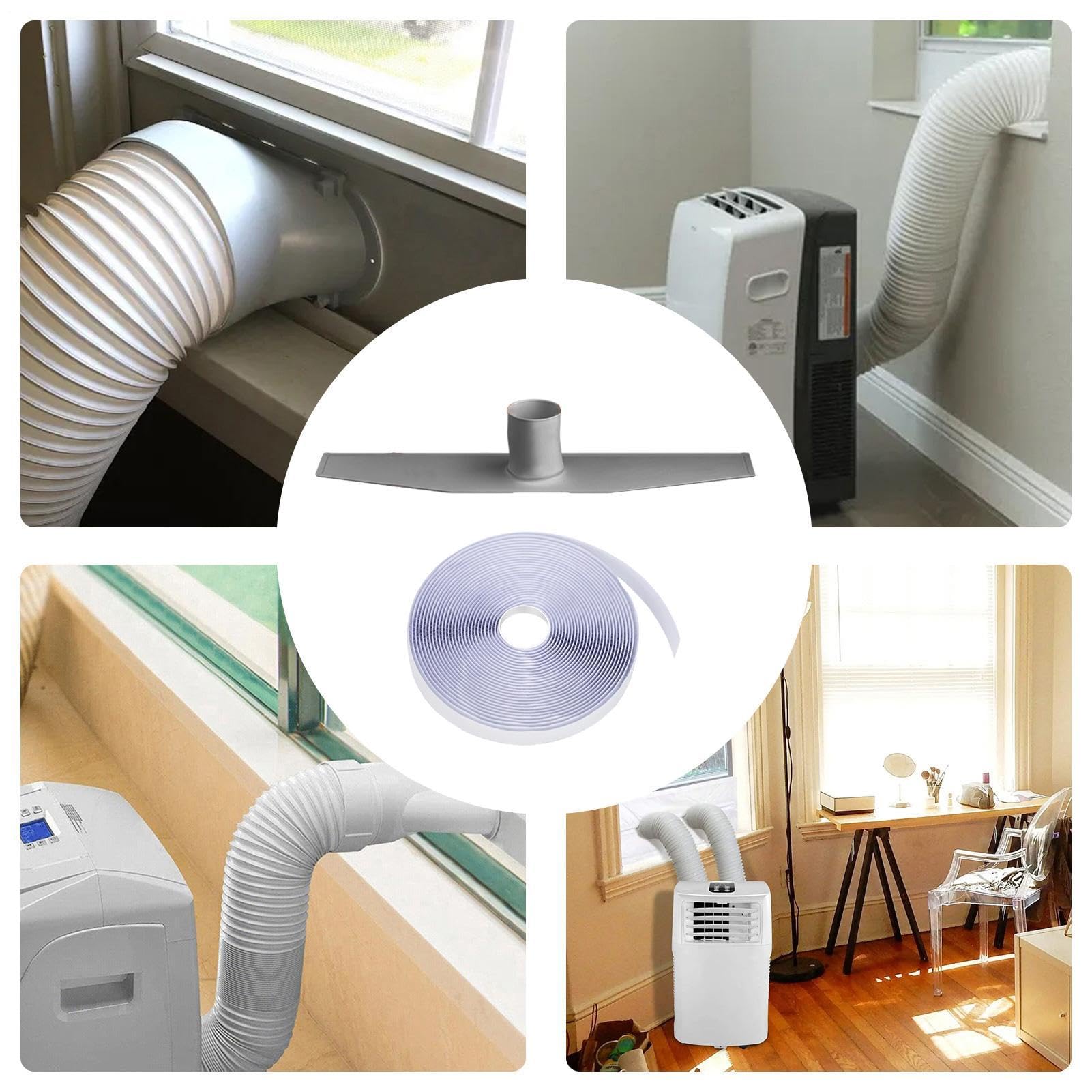 Guarnizione per finestra AC da 400 cm, kit universale portatile per condizionatore d'aria e asciugatrice, per piccoli negozi, casa, appartamenti, camere d'albergo