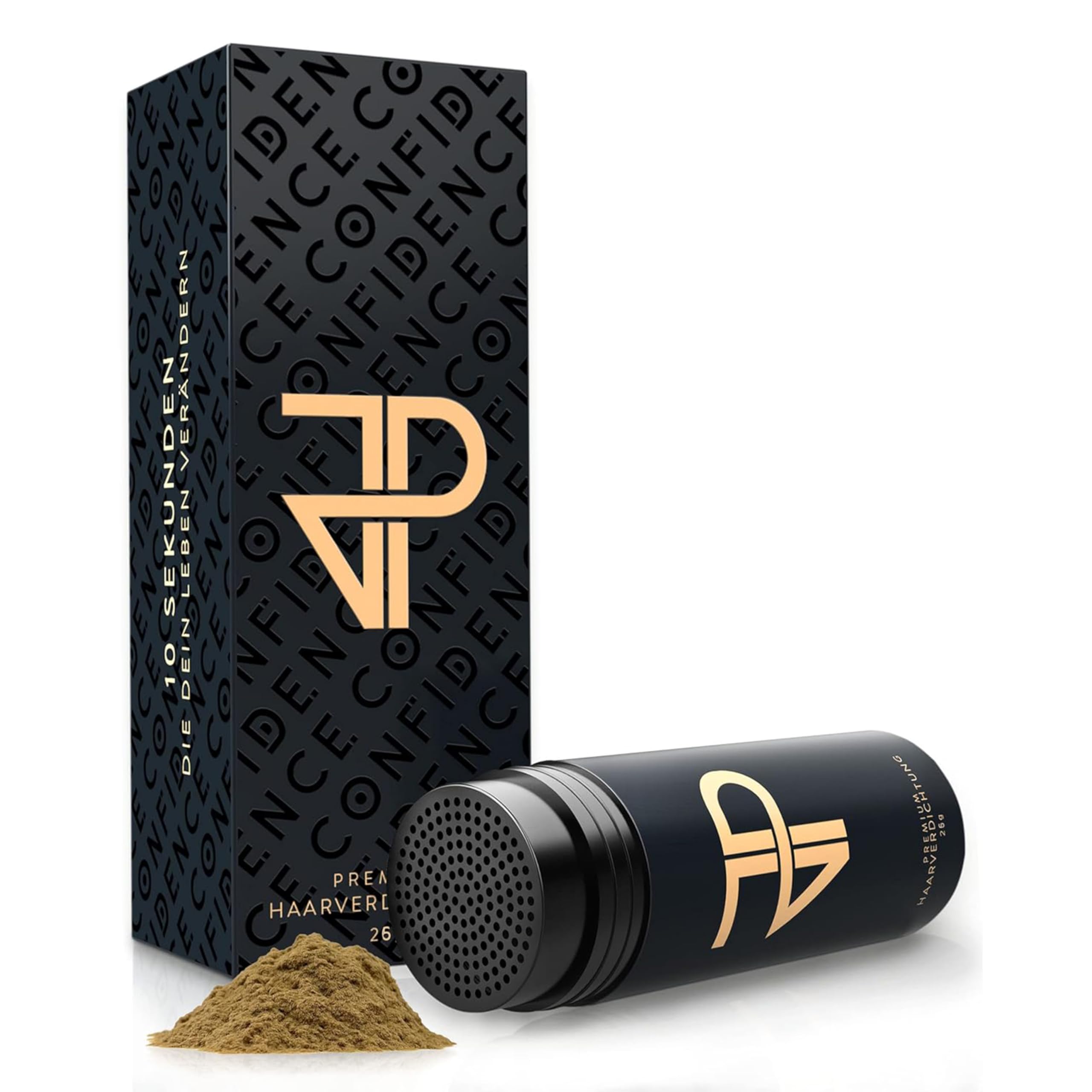 JP Confidence - Premium Streuhaar zur Haarverdichtung - Friseurqualität - 100% natürlich - Authentischer Look - für Männer & Frauen - Dunkelblond