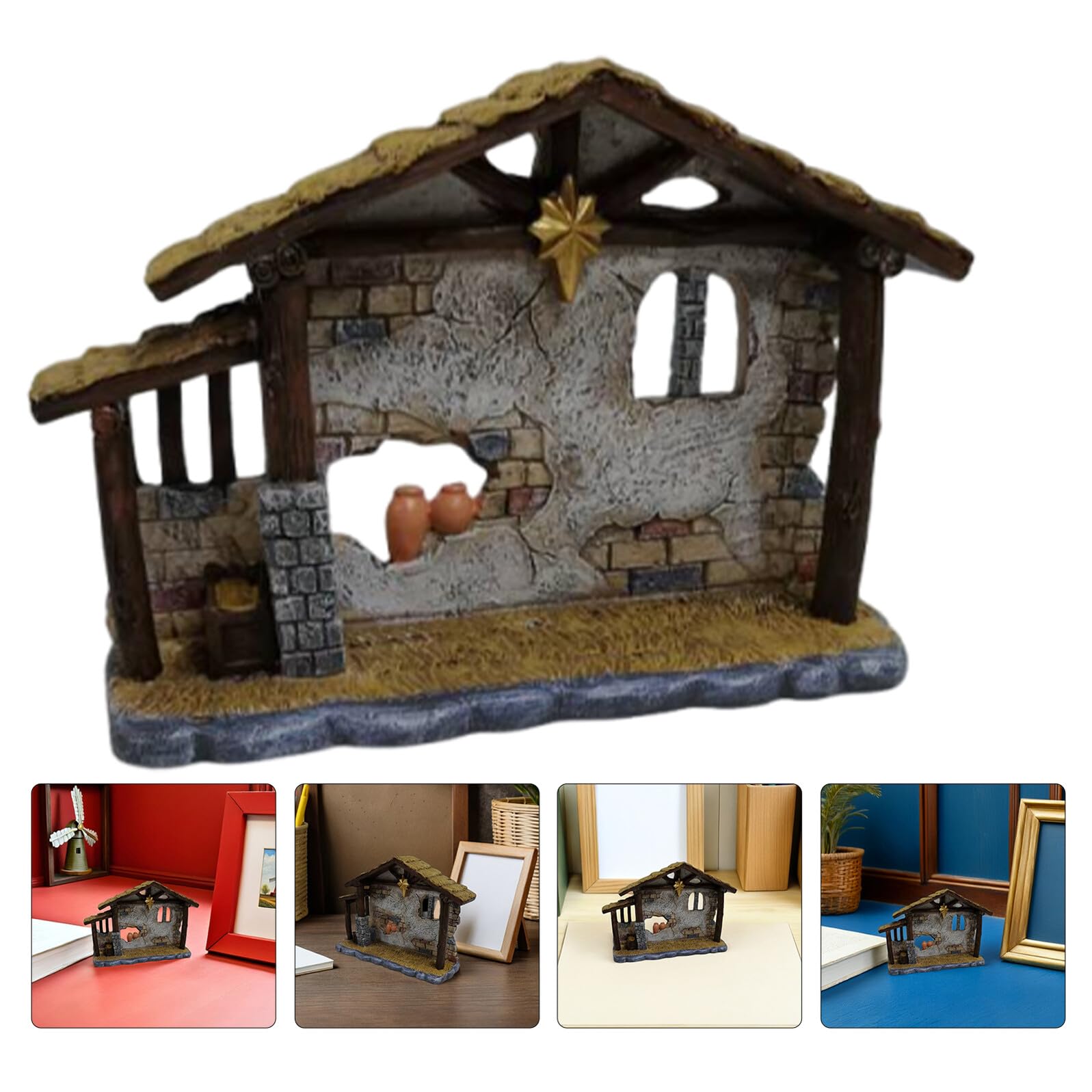 NUOBESTY Krippenfigur aus Kunstharz für Tischdekoration und Weihnachtskrippen Christliche Figuren für Weihnachtsbaum und Lebkuchenhaus-Dekoration