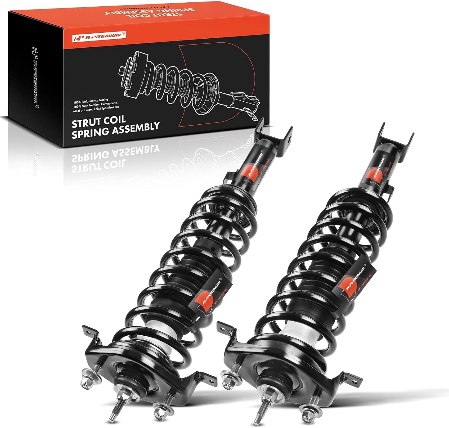 A-Premium Rear Struts Compatible with [Sedan] Chrysler Sebring & Dodge Stratus, 2001-2006 - 2x Replacement Suspension Complete Strut Assembly Shock with Coil Spring