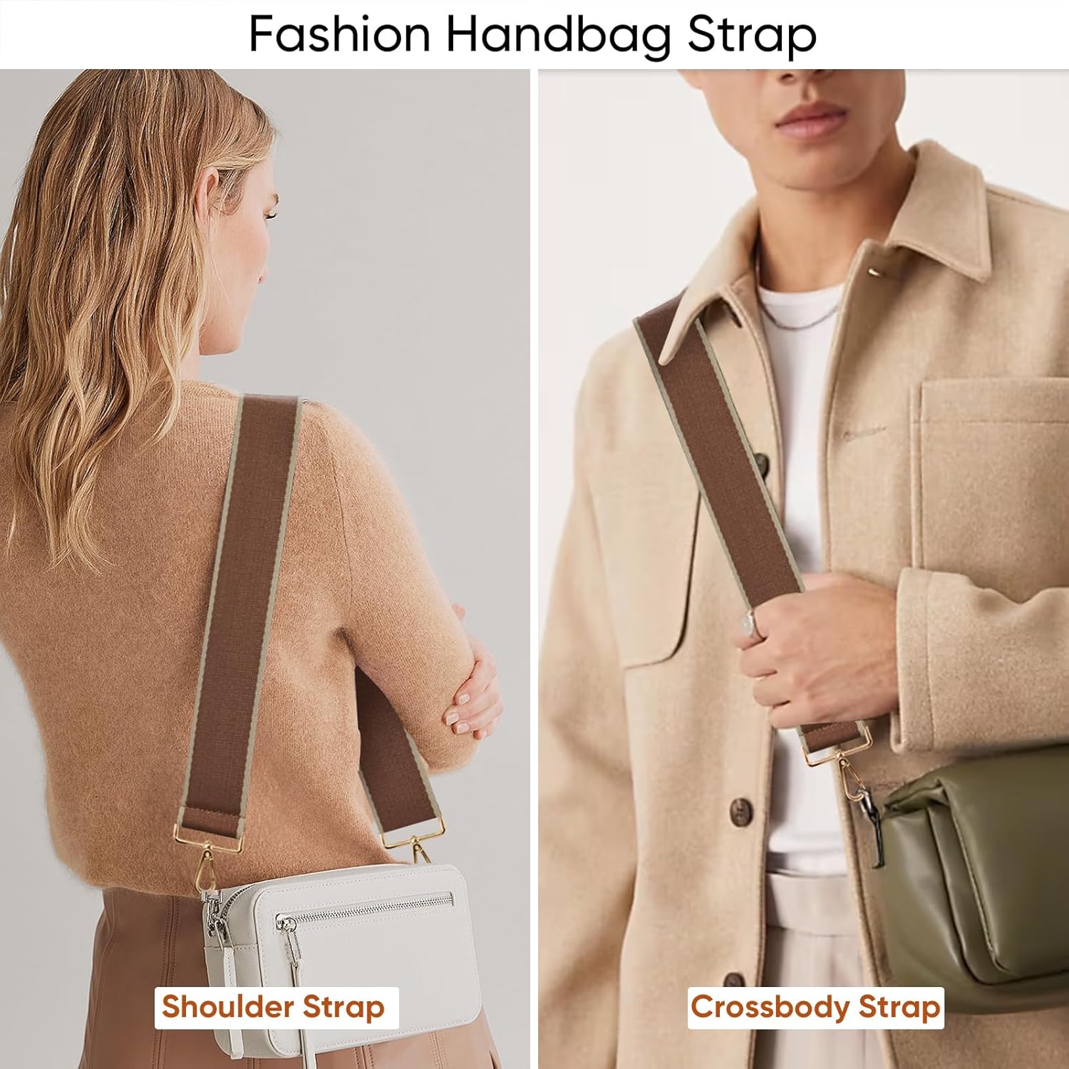 Purse Strap Replacement Crossbody, Wide Shoulder Bag Strap for Handbag, Tote Strap Adjustable - Image 2