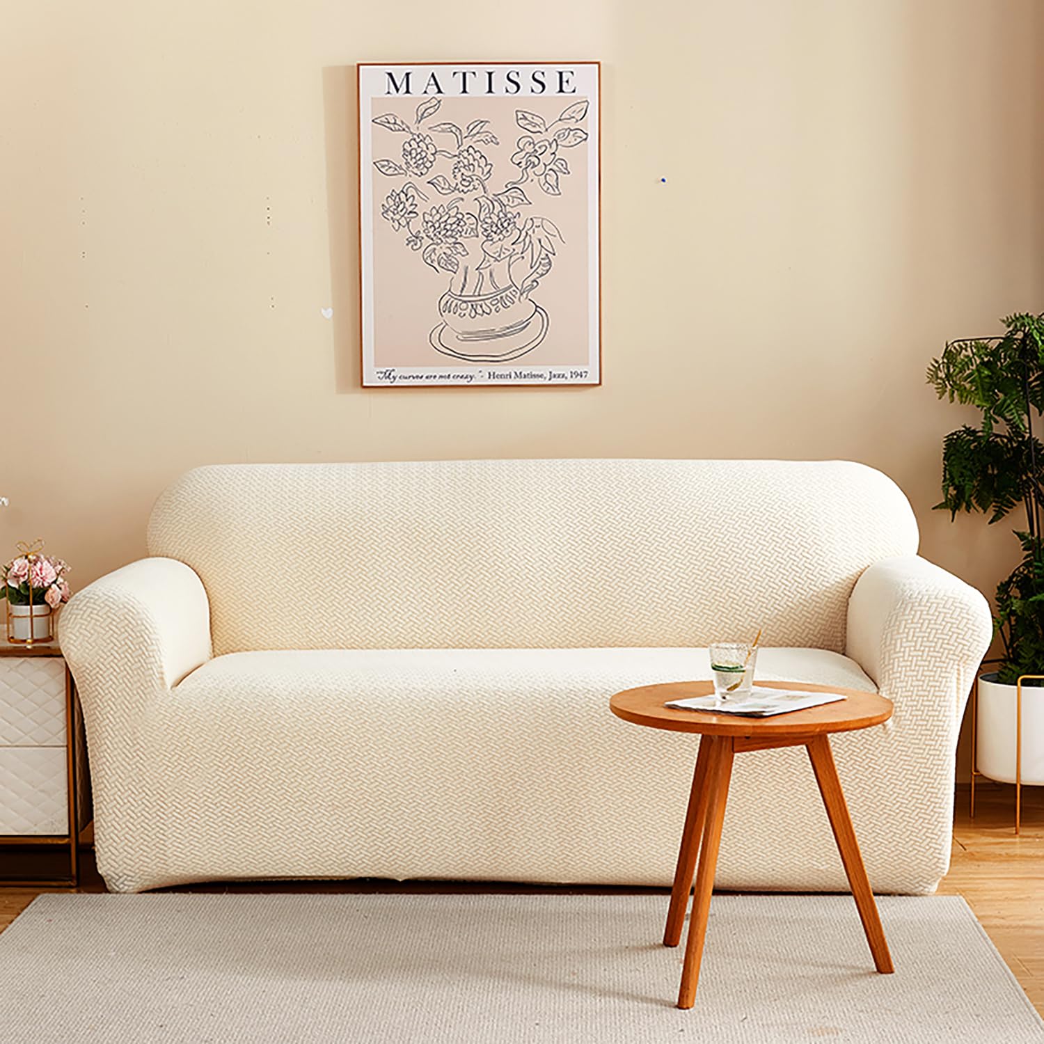 House of Quirk Universal Four Seater Polar Fleece 220 GSM Fabric Sofa Cover Flexible Stretch Sofa Slipcover (White, Four Seater) (B0C9MQ857Z) Amazon Price History, Amazon Price Tracker