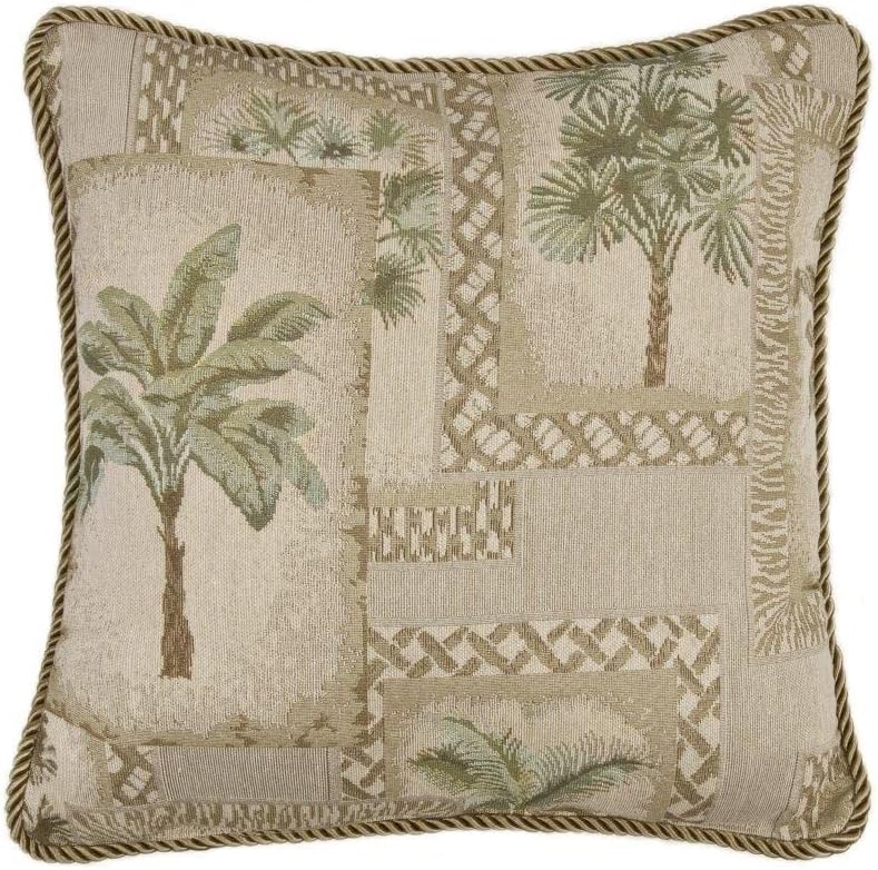 Kona Tropical Square Pillow, 18 x 18, Brown