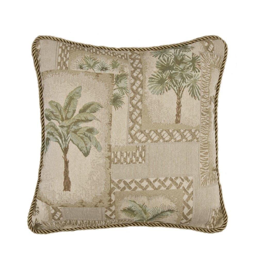 Kona Tropical Square Pillow, 18 x 18, Brown