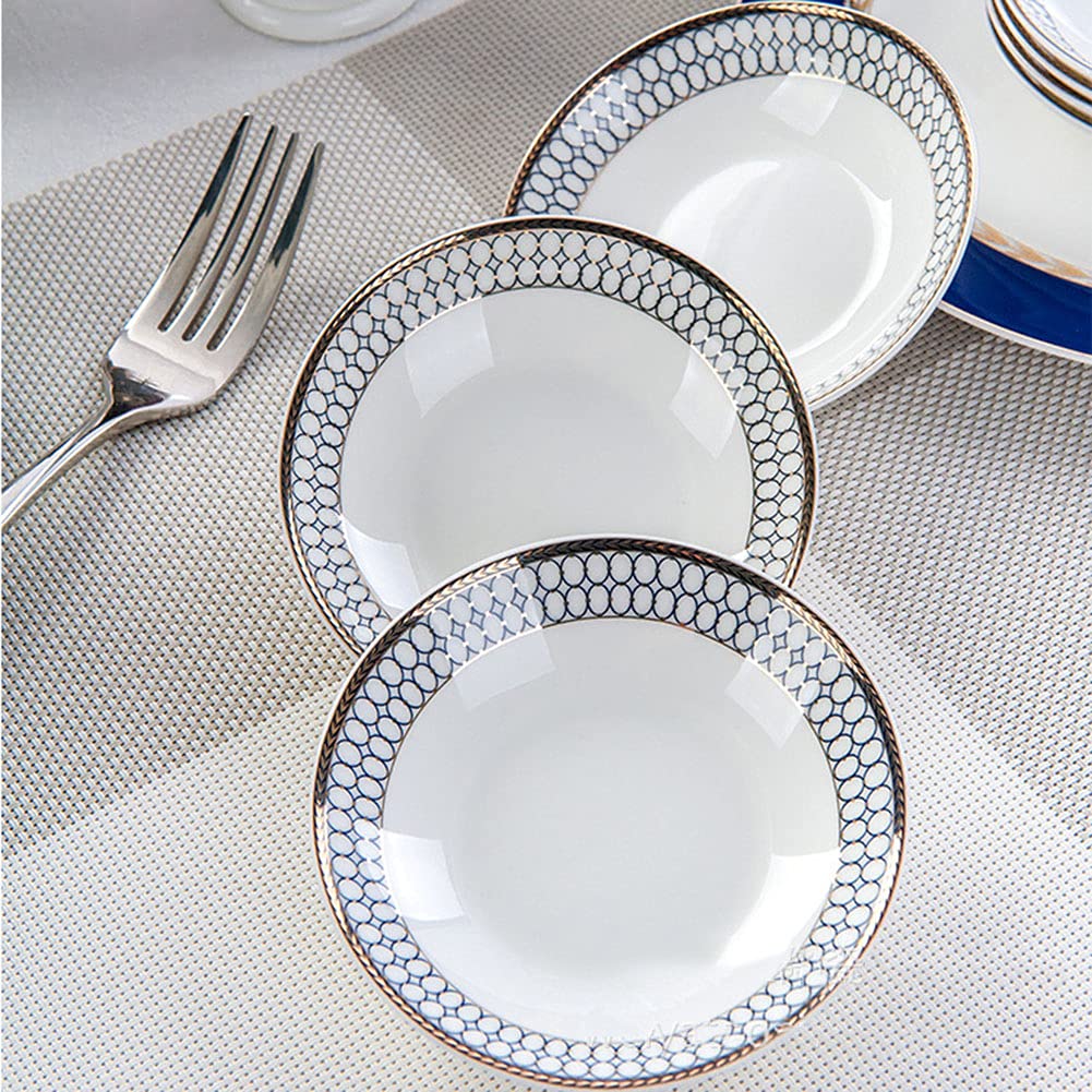 50 szt. kompletów zastawy stołowej, ceramicznych talerzy obiadowych i misek ze spodkami, porcelanowych kompletów obiadowych (serwis dla 6-8)