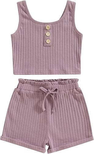 Ropa de verano para niña pequeña, con estampado de margaritas, sin mangas, con volantes, pantalones cortos