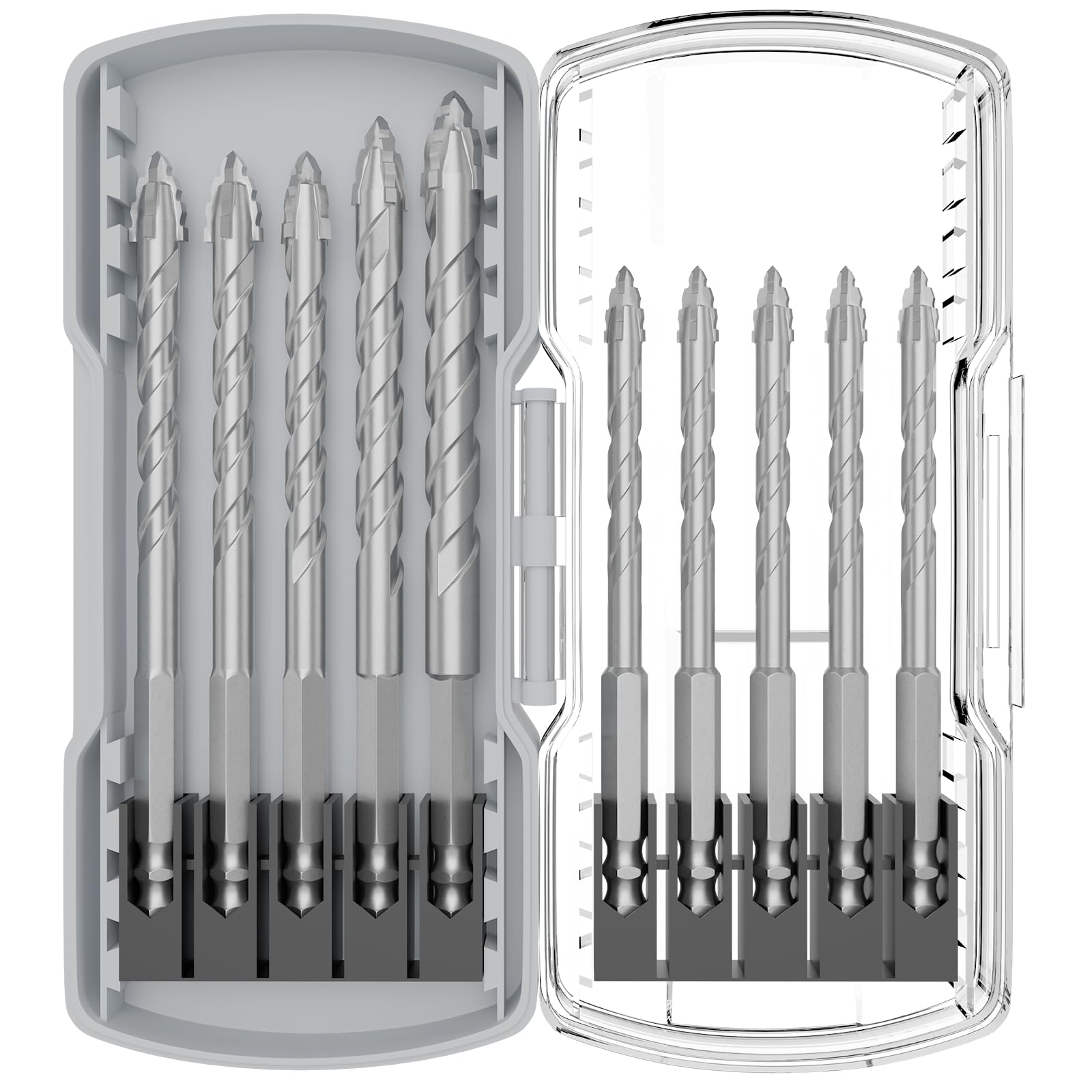CSOOM 10PCS Upgrade Masonry Drill Bit SetοΌSerrated Concrete Drill Bit, Suitable for Tiles, Glass, Bricks, Ceramics, Plastics and Wood