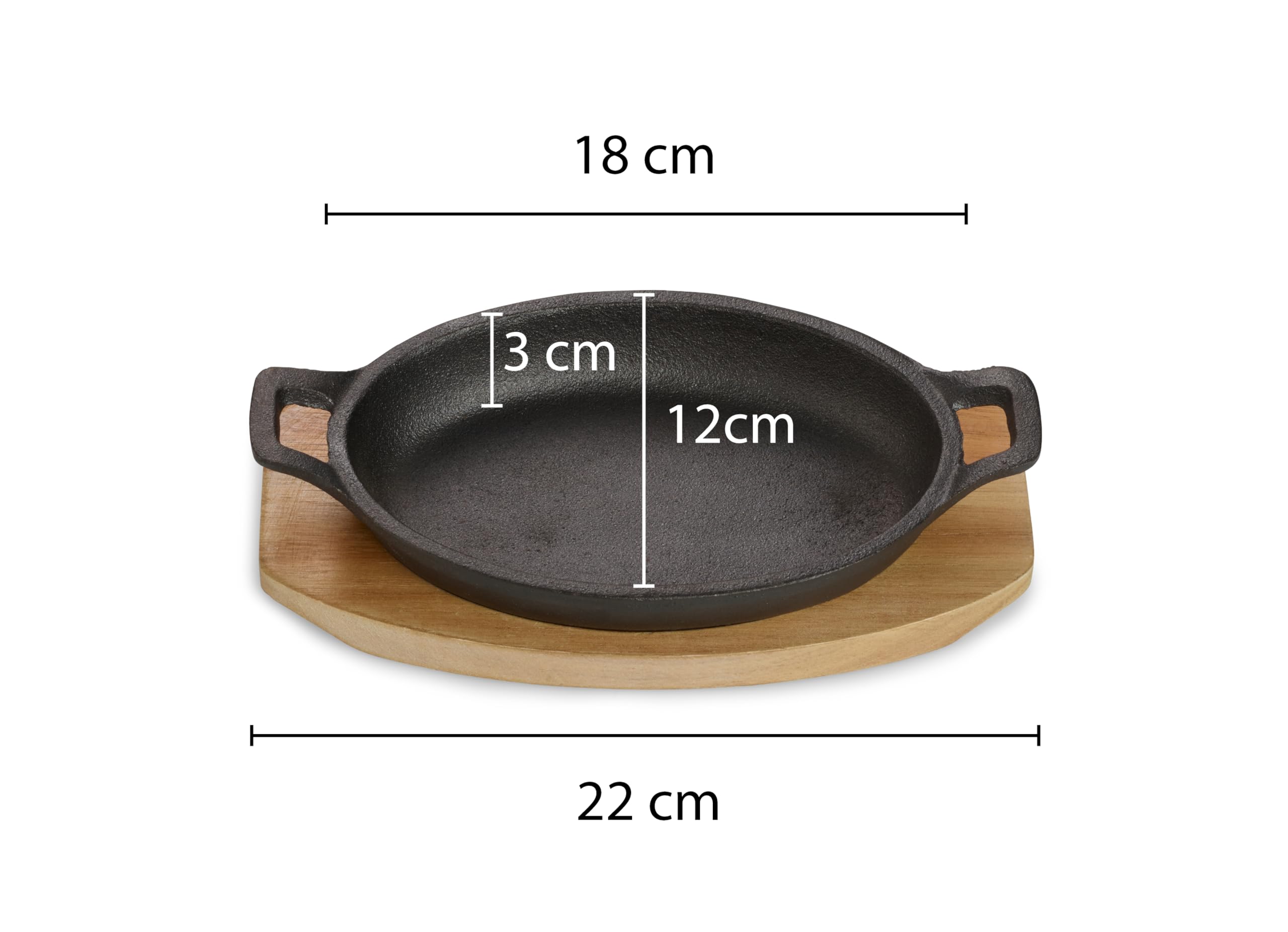 ECHTWERK Servierschalen Set aus Gusseisen, Servierpfännchen, Auflaufform mit Servierbrett, Grillpfanne, Bereits eingebrannt, Für Backöfen, Grill, und BBQ geeignet, zum Servieren, Big-Edition, 4tlg