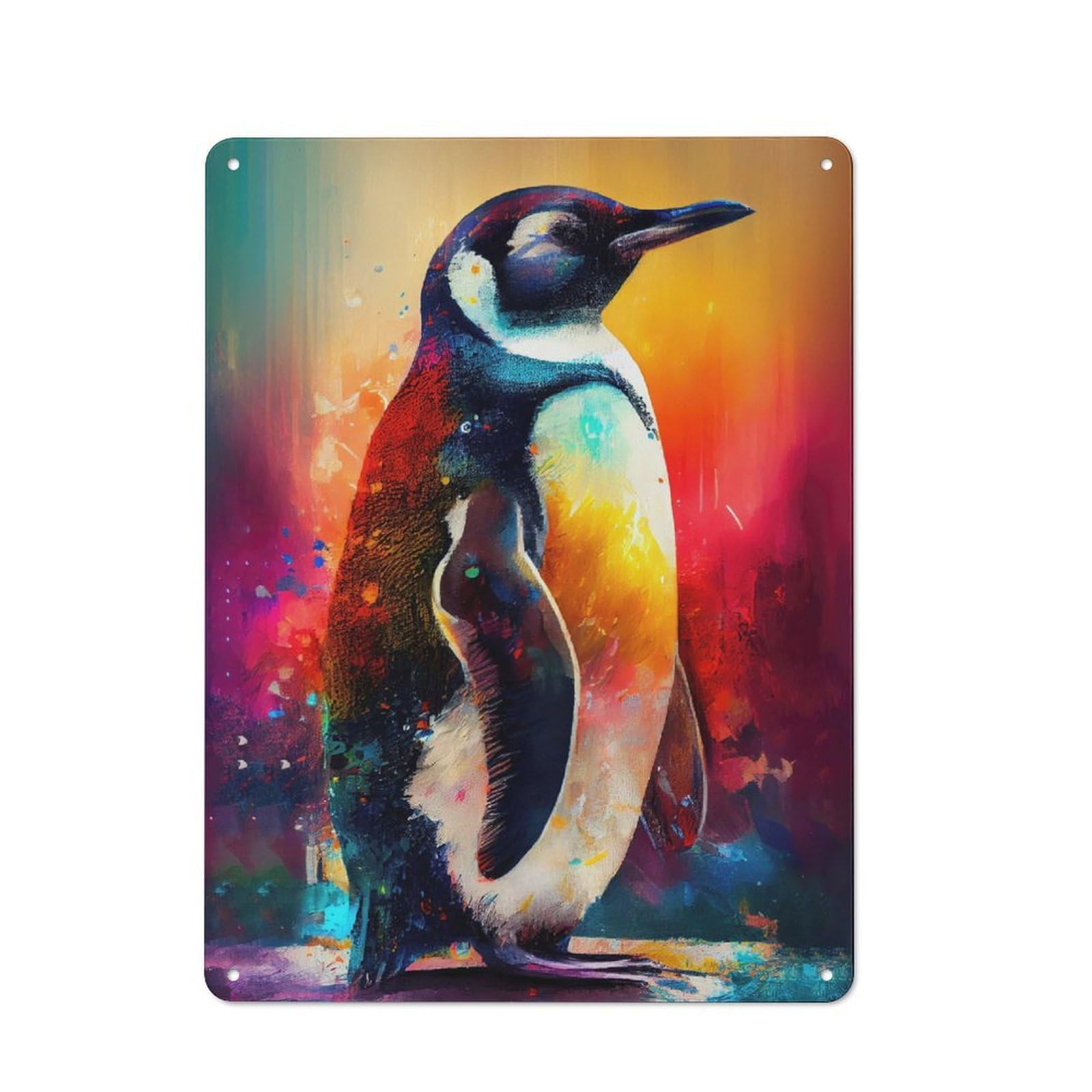 Junmoney The Sociable Penguins Retro-Style Metal Plaque 40X30cm For Garage Or Workshop, For Garage, Workshop And Man Cave Decoration
