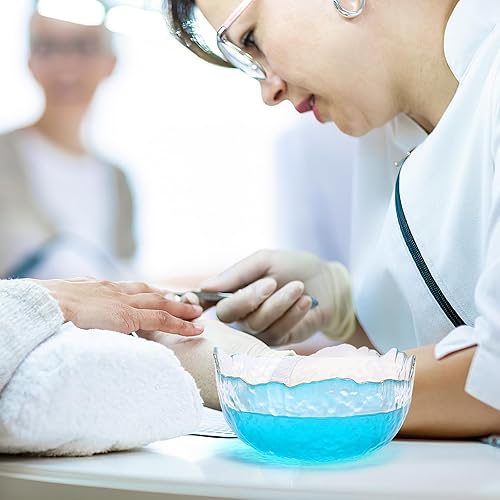 Miniatura 7 de LALAFINA Cuenco de cristal para remojar uñas, cuencos de manicura para arte de uñas, cuencos para remojar las uñas, bandeja de remojo para cuidado