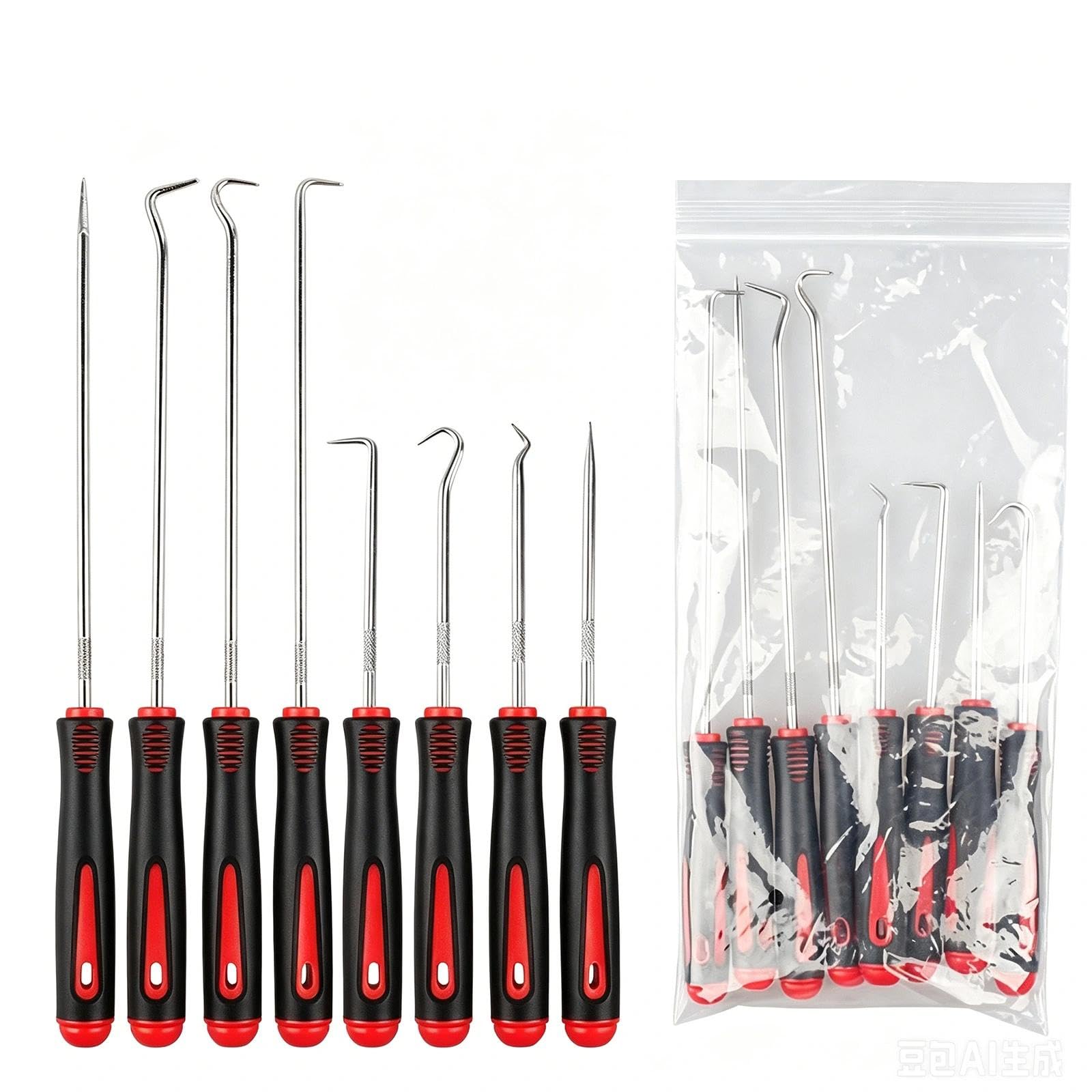 8 Pcs Hook and Pick Set for Automotive, Heavy Duty Precision Puller with Long Handle for O-Ring and Seal Removal, Mechanic Extraction Tool Kit for DIY Hand Repair