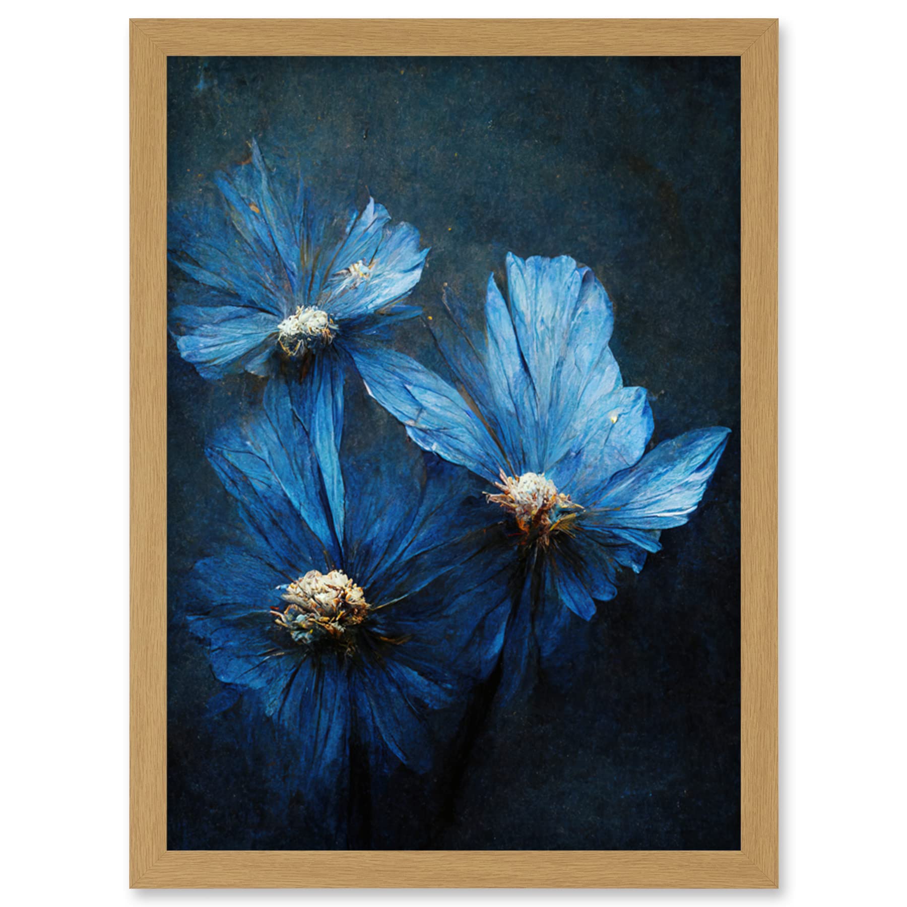 Doppelganger33 LTD Simple Elegant Cornflower Artwork Framed Wall Art Print A4