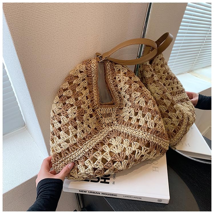 Bolso Hobo de Paja Vintage, Estilo Tejido para Verano miniatura 6