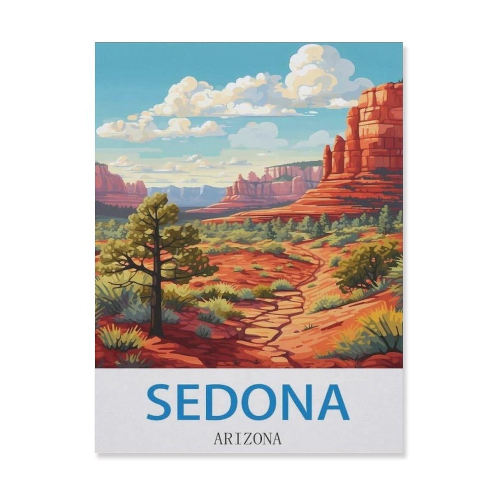 Metal Tin Sign，Sedona Arizona，Tin Sign Rustic Decor Cave Coffee Shop Bar Bedroom Home Wall Decor Tin Sign(15x30cm）6x12 inch-EI34