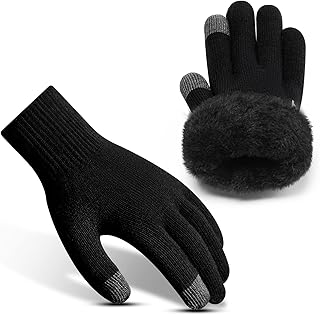 Sponsored You’re seeing this ad based on the product’s relevance to your search query.Learn more about this advertisement Rahhint Winter Gloves Men Women Touchscreen Thermal Gloves Warm Wool Knitted Gloves with Fleece Lining