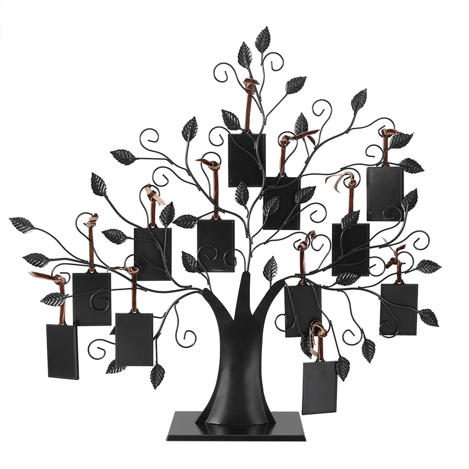 Árbol de Fotos Negros, Fotos de Fotos Familiares exhibición de Marco de Moda Colgantes de Moda Marcos Soporte para la Imagen para decoración del hogar (L 12 Marcos de Fotos con 6.4 * 4.6cm)