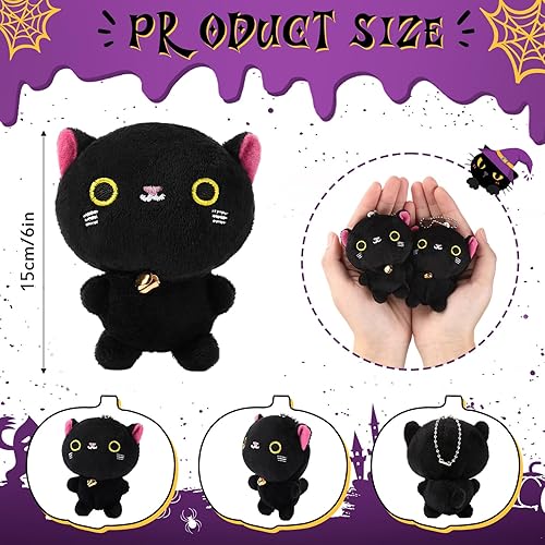 Miniatura 37 de 9 piezas de animales de peluche de mini gato a granel, lindo gatito de peluche suave, juguetes de peluche colgantes para llavero de bricolaje