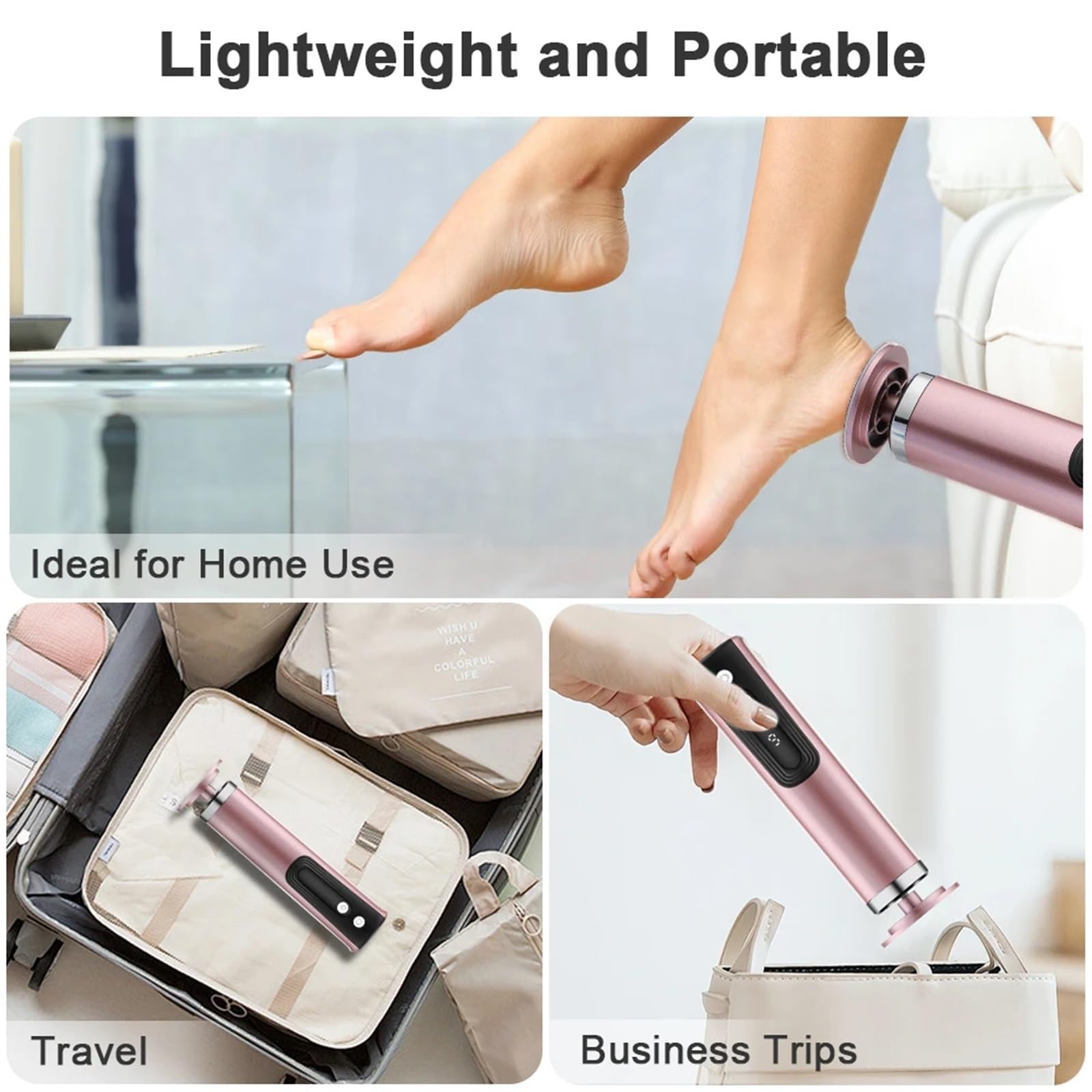 Lima Per Piedi Macchina elettrica senza fili for la rimozione dei calli dei piedi, strumento for pedicure ricaricabile for la rimozione di pelle morta e cuticole con sabbia di ricambio