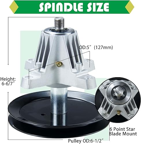 Miniatura 4 de POSFLAG El conjunto del husillo 918-04865a reemplazaCraftsman lt2000 918-04865 husillo, kit de husillo 91804865a, 618-04865a, 918-04636, 918-04636A