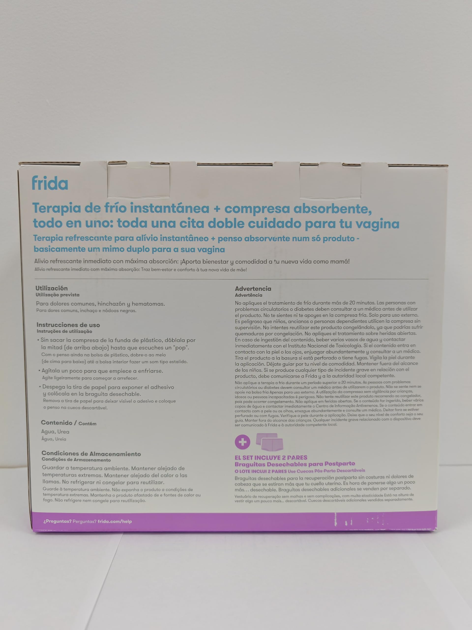 Frida Mom Compresas Posparto Frías, Alta Absorción, Terapia de Frío Instantáneo, Adhesivas, Zona Perineal, Pack de 8 Unidades