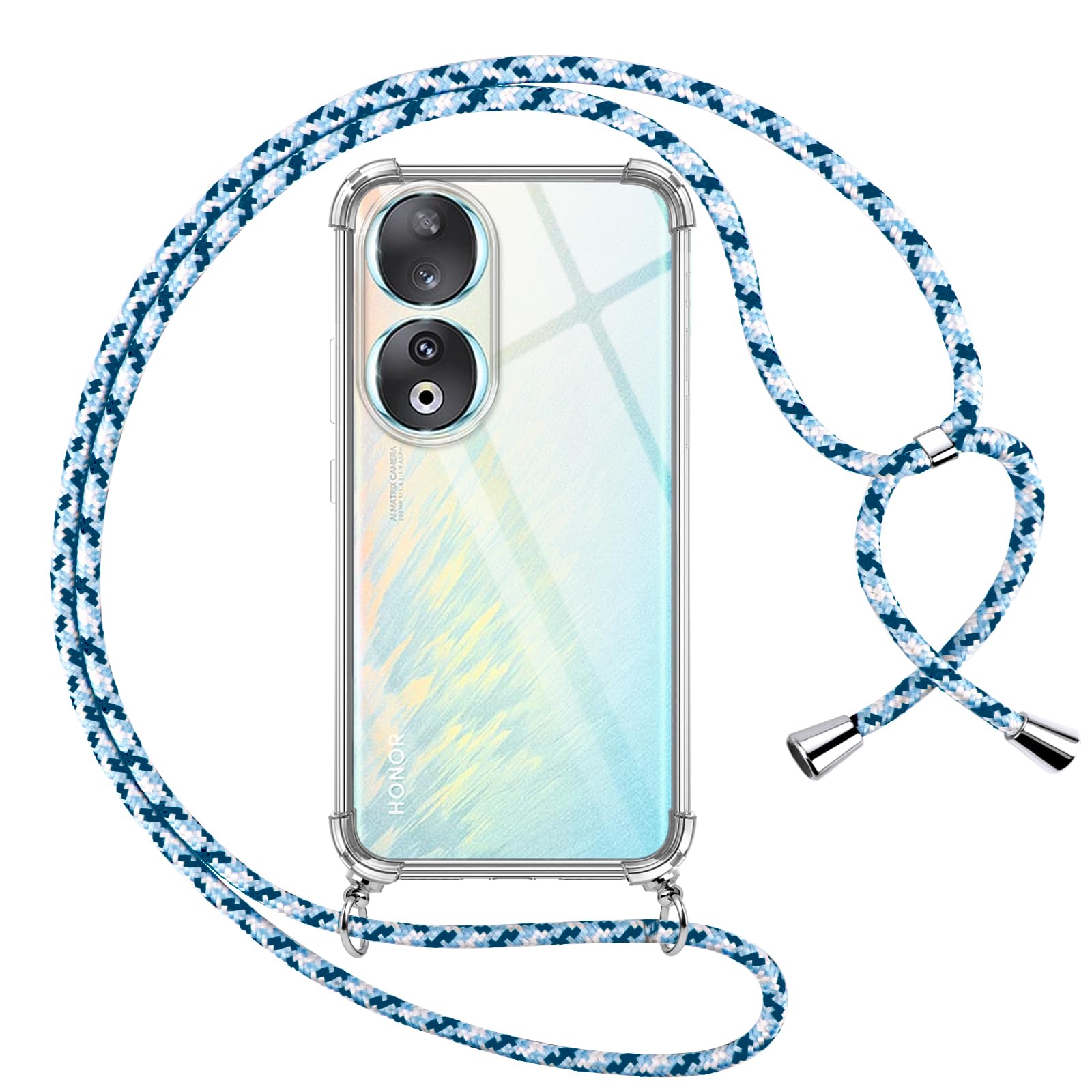 Pnakqil Handyhülle Mit Band Für Honor X6b – Transparentes TPU-Silikon, Verstellbares Nylon-Seil, Anti-Fall-Schutz, Khaki