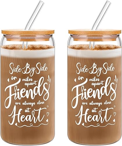 Nuenen 2 piezas de regalos para amigos, regalos de entrenador, coordinador del caos para mujeres, vaso de café de vidrio de 16 onzas para