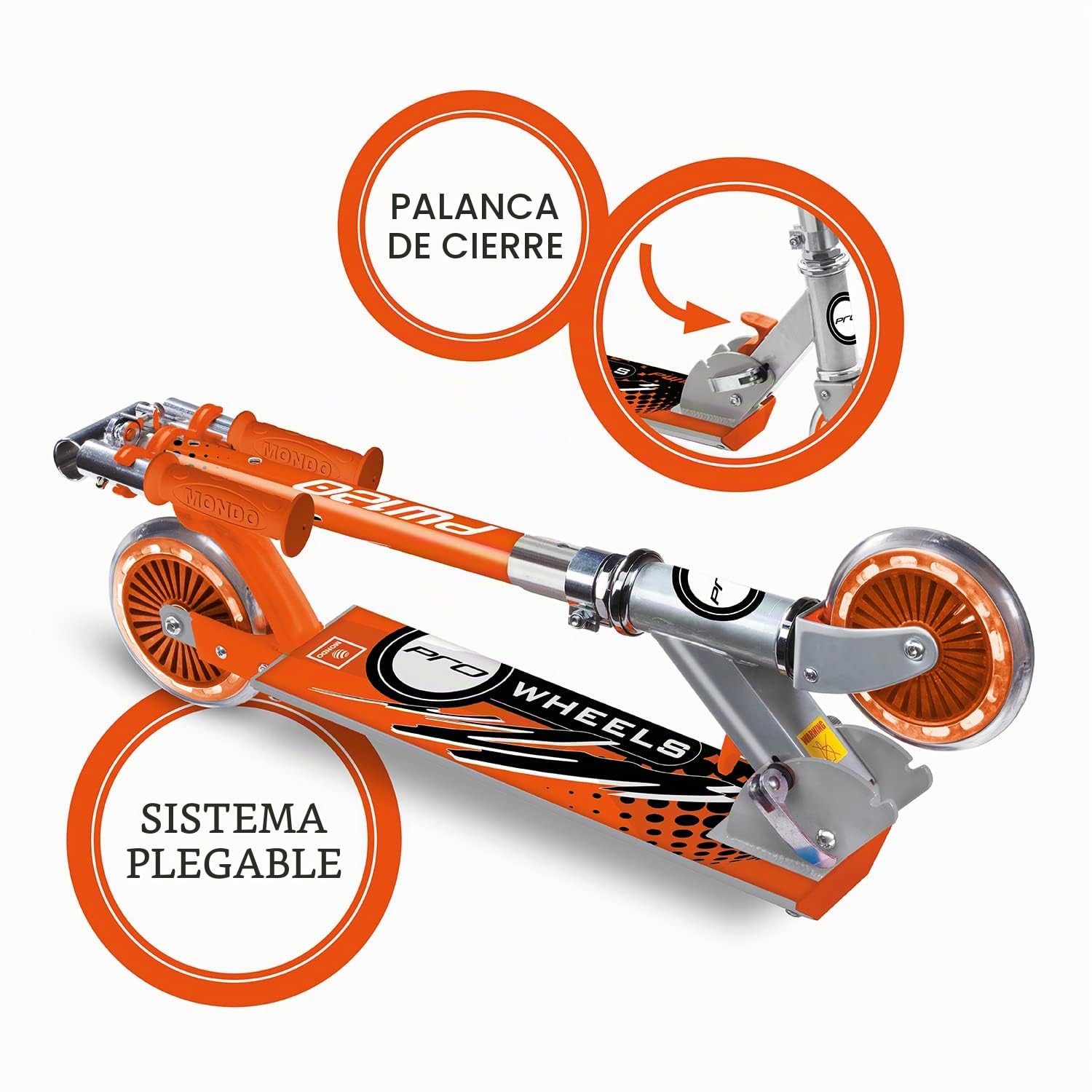 Mondo Toys - Alu Scooter MONDO PW120 - Patinete infantil de aluminio de 2 ruedas - Manillar regulable - 28009