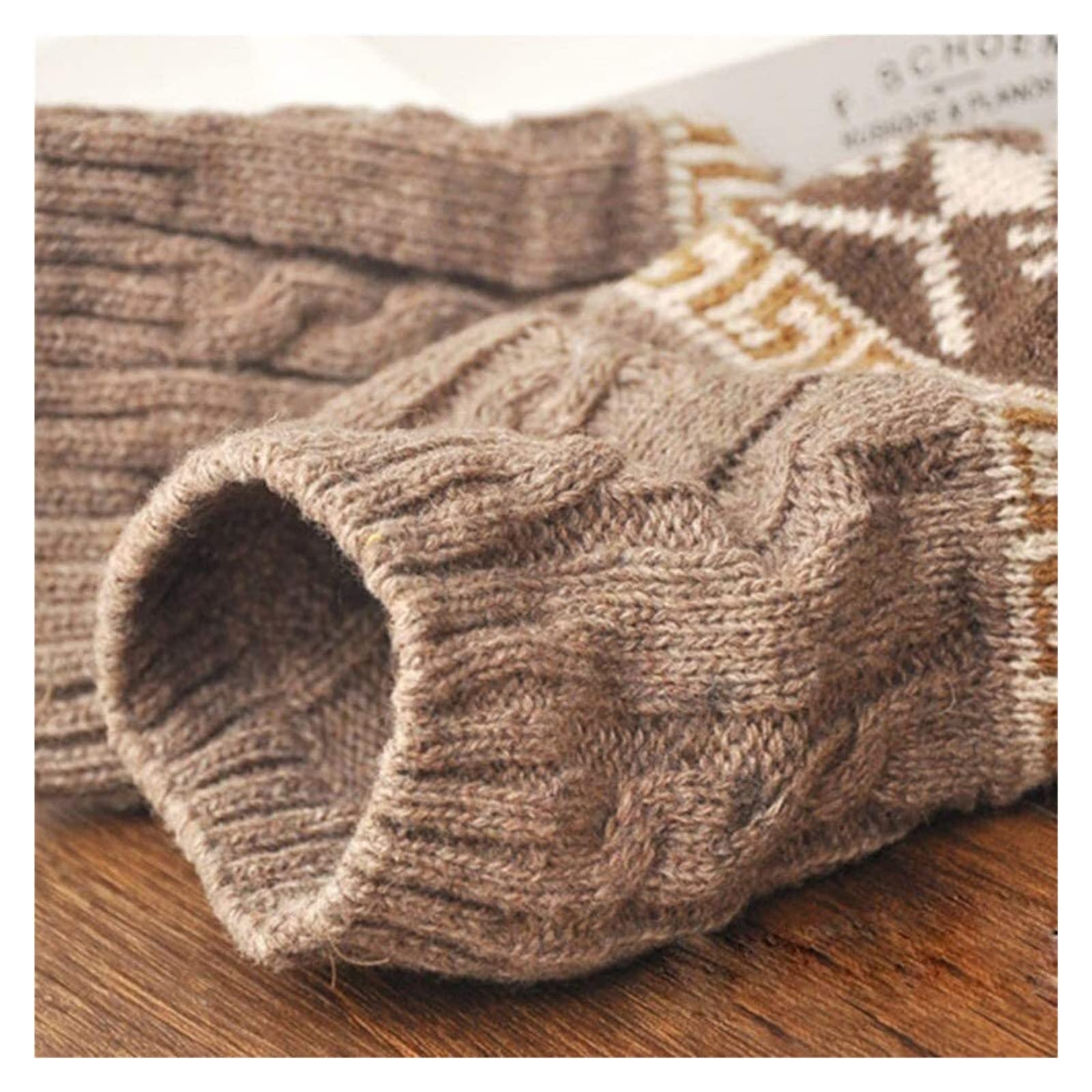 Calzini Termici Calze Invernali Scaldamuscoli Da Donna Di Natale, Scaldamuscoli Invernali Con Motivo A Fiocco Di Neve E Renna Calzini (Color : B, Size : One Size)