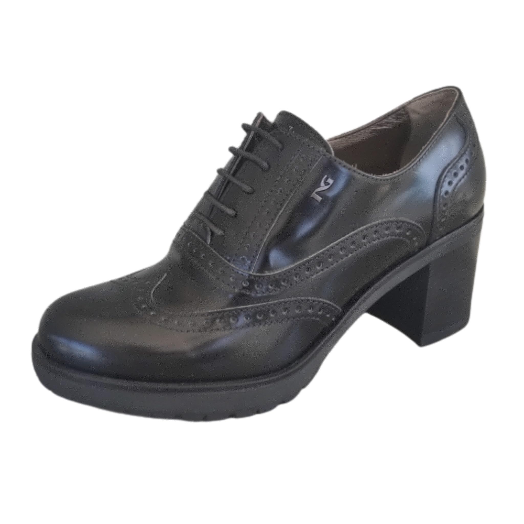 Scarpe Stringate Donna Francesine Con Tacco Grosso - Pelle Sintetica IF146 - Foto 1