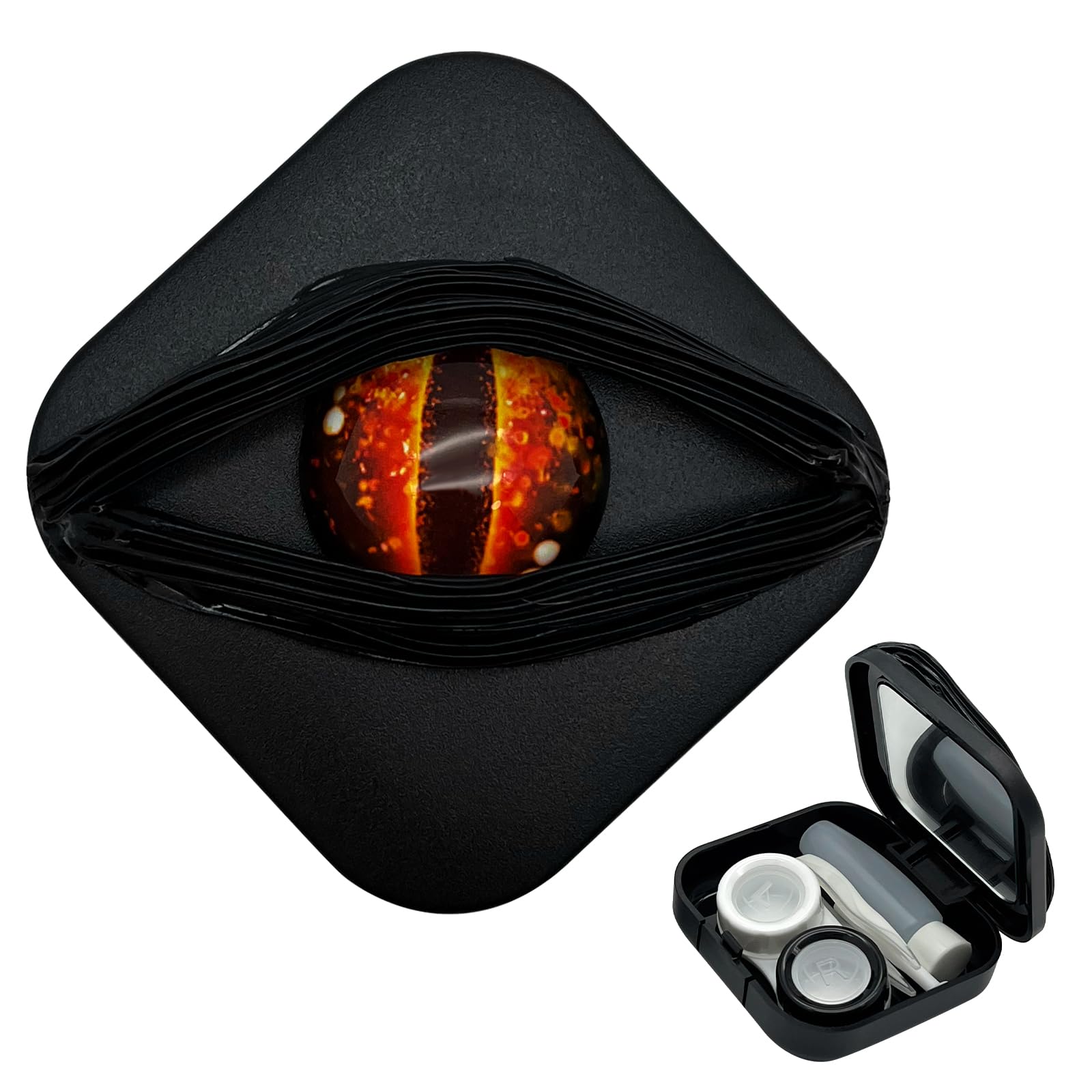 Dragon Eye Contact Lens Case Case Only No Contacts Gothic Fantasy Cosplay Storage Waterproof Compact for Costume Lenses