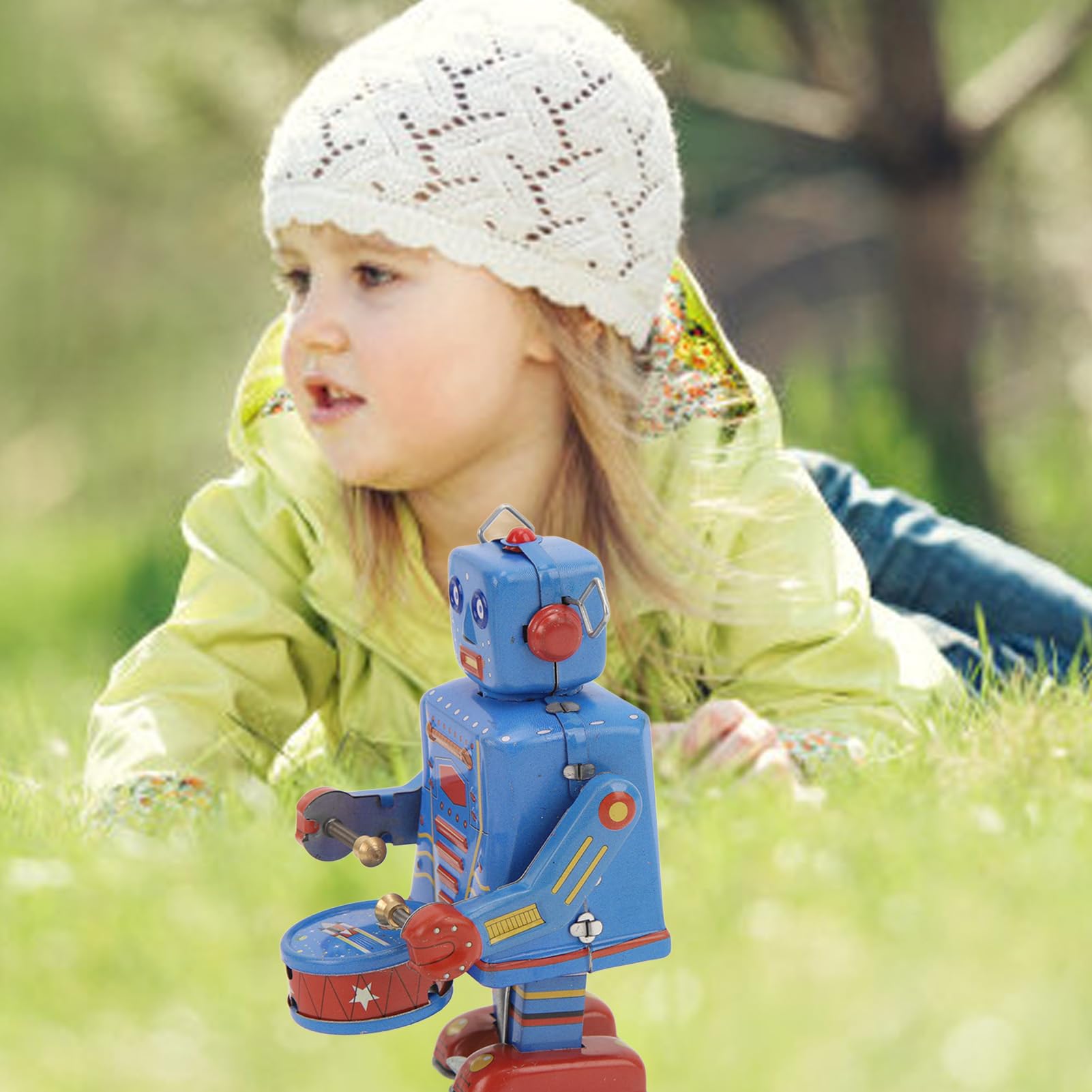 VGEBY Robot per Batteria in Metallo Vintage, Robot Giocattolo per Batteria con Meccanismo a Orologeria, Regali in Metallo Vintage for Regali Natalizi, Regali di Natale, Regali per Bambini