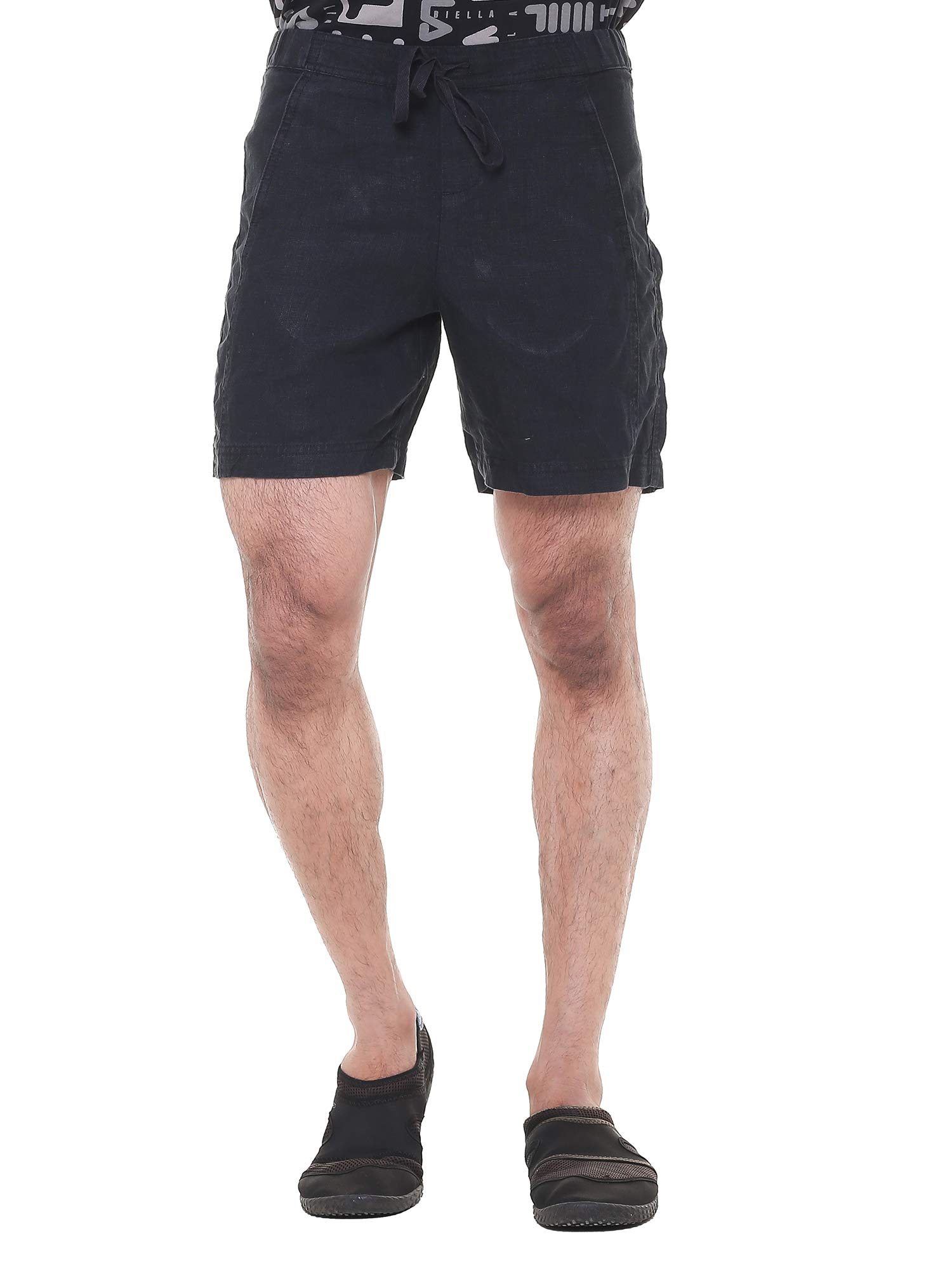 twist Mens Solid White Italian Pure Linen Casual Wear Shorts-picture-37
