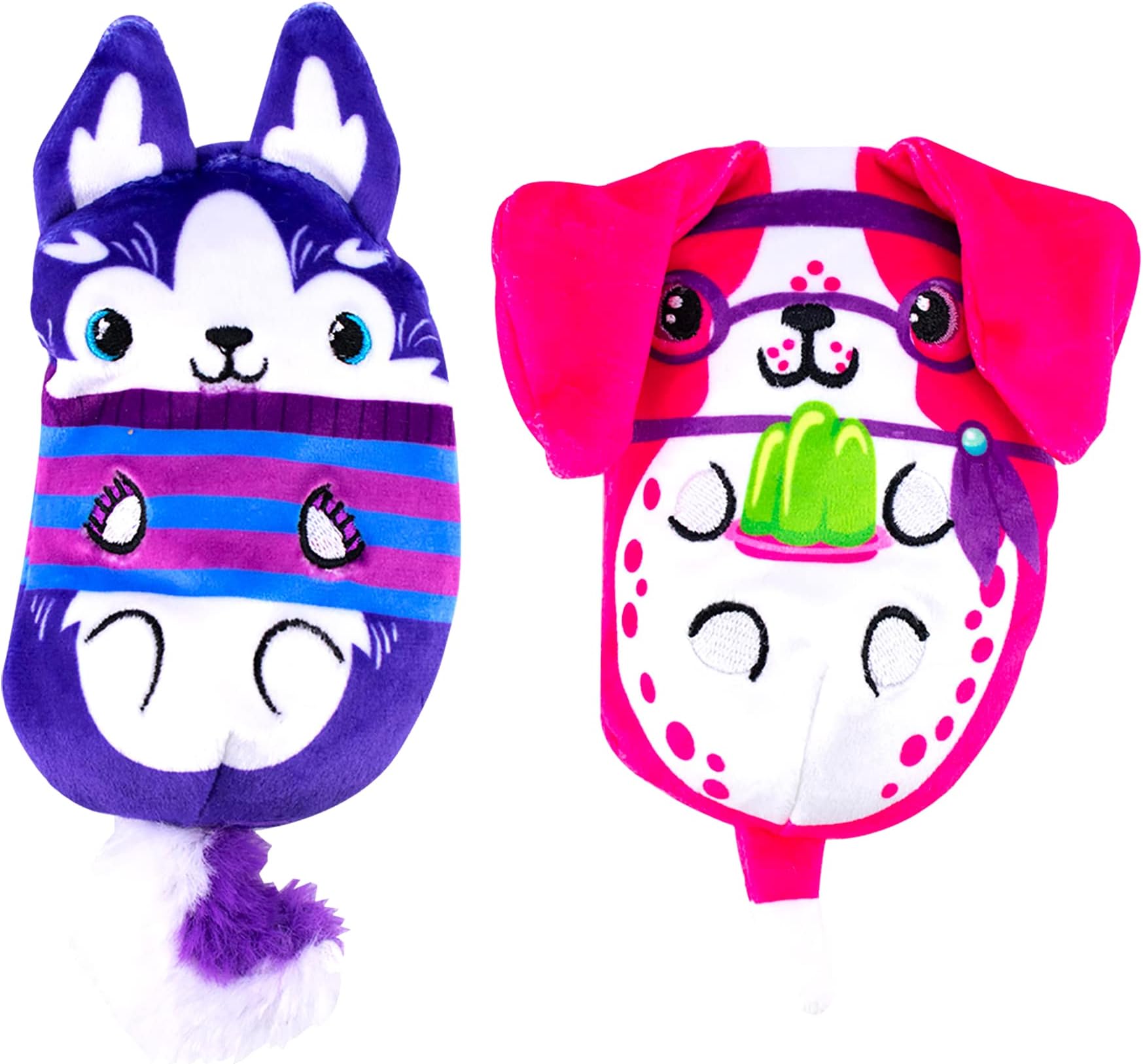 Dogs vs Squirls - Hazel & Brenda - 2-Pack - 4" Amazon Exclusive Squishy Bean Filled Plushies! - Collect These as Stocking Stuffers, Fidget Toys, or Sensory Toys - Great for Kids, Boys, & Girls!